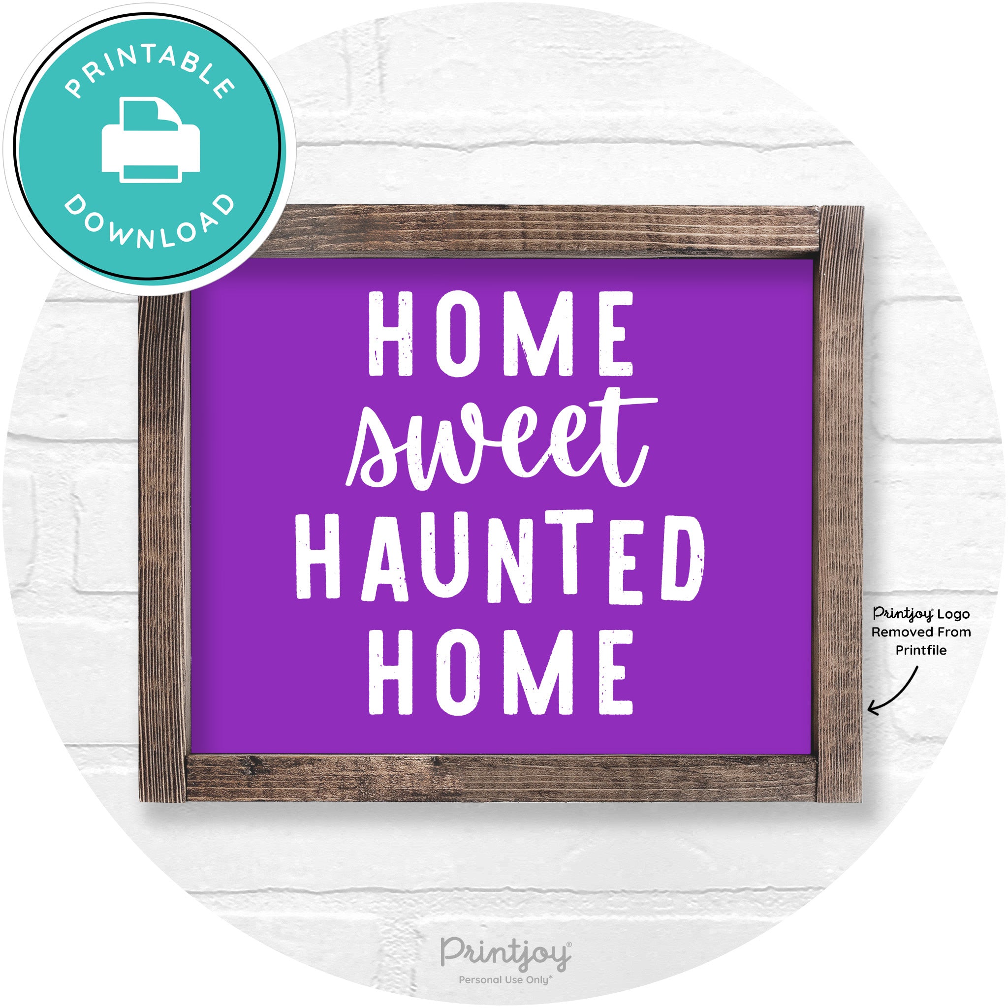 Home Sweet Haunted Home Rustic Halloween Wall Art Free Printable - Printjoy