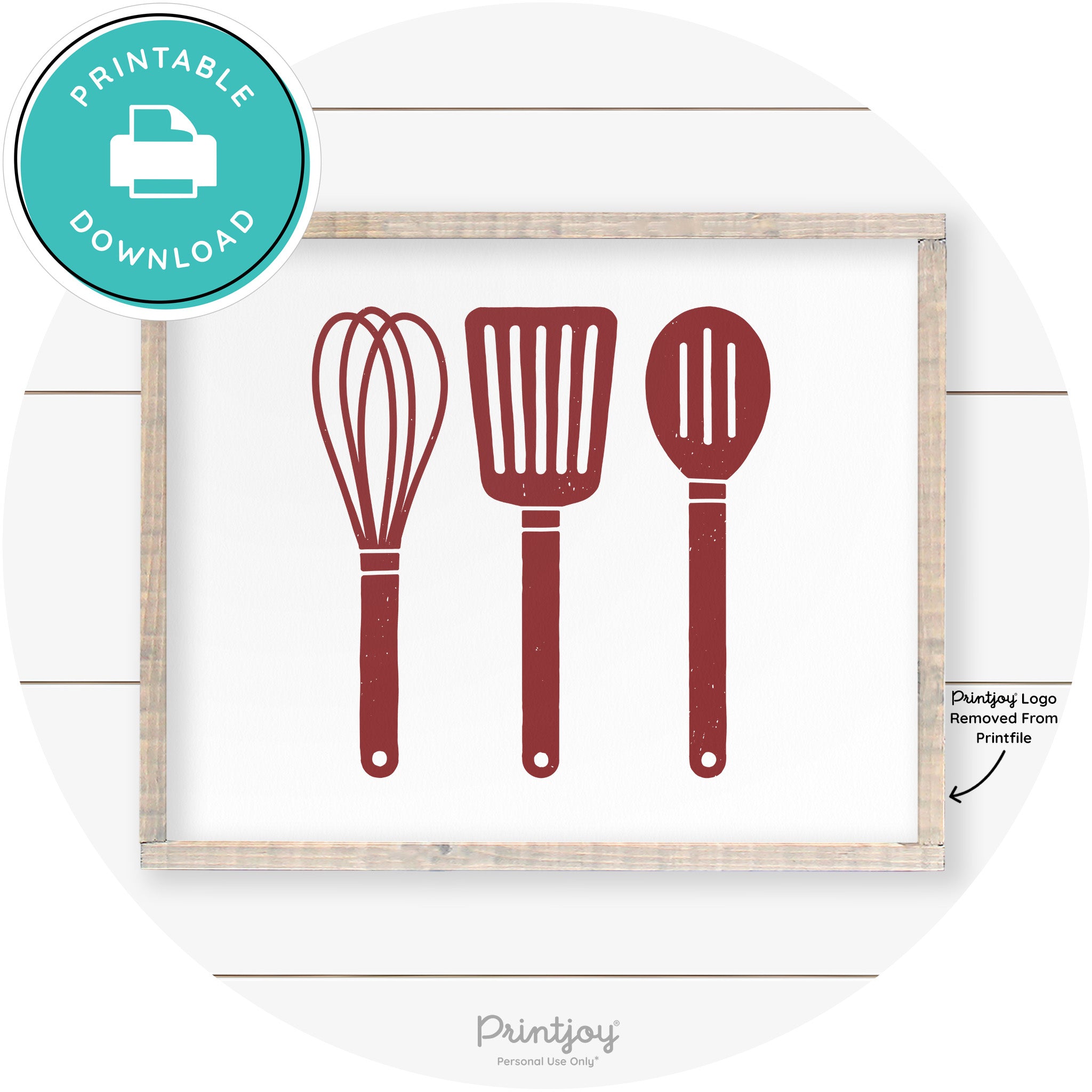 Whisk Spatula Spoon Kitchen Utensils Farmhouse Wall Art Free Printable - Printjoy