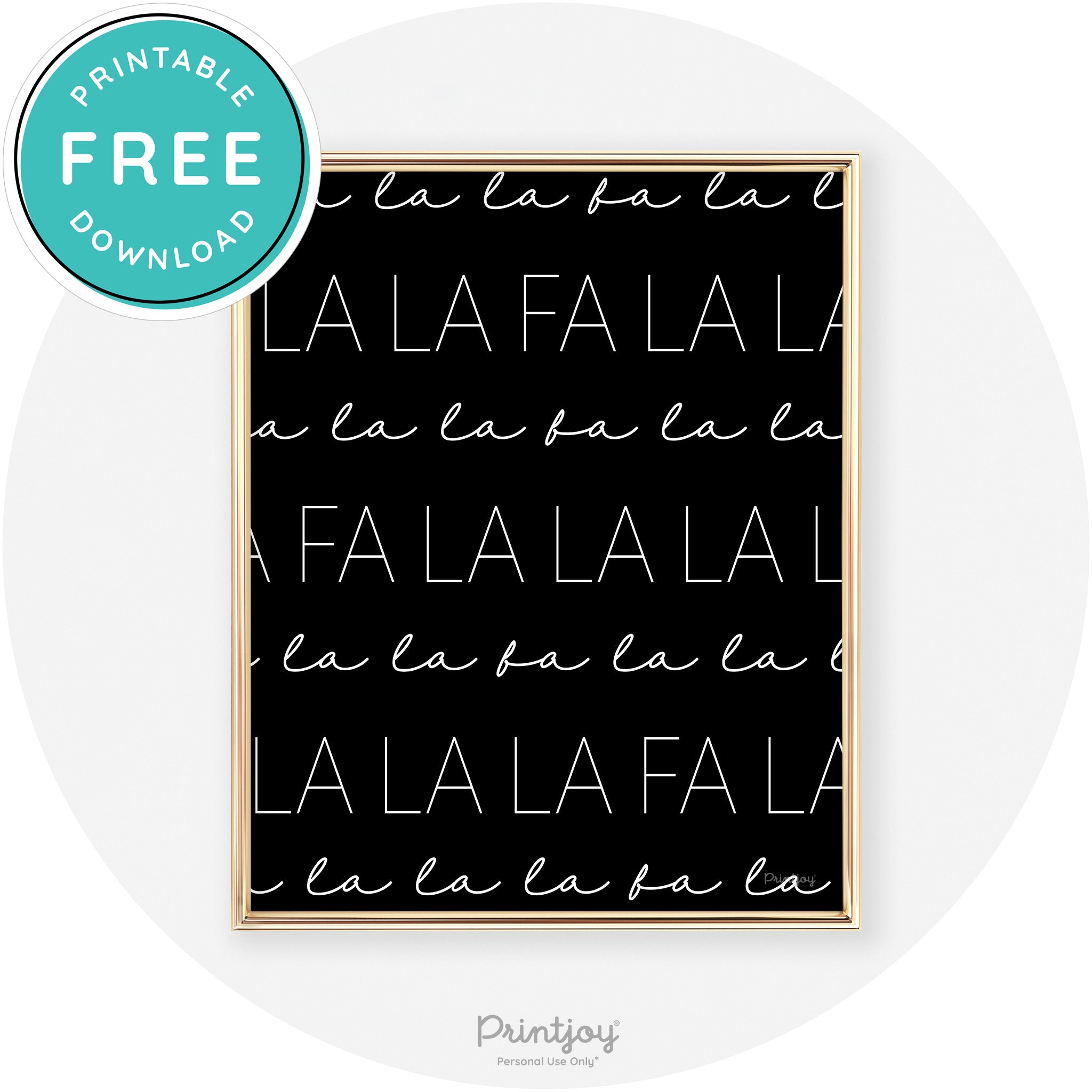 Fa La La Pattern Cute Modern Chic Wall Art Decor Free Printable - Printjoy
