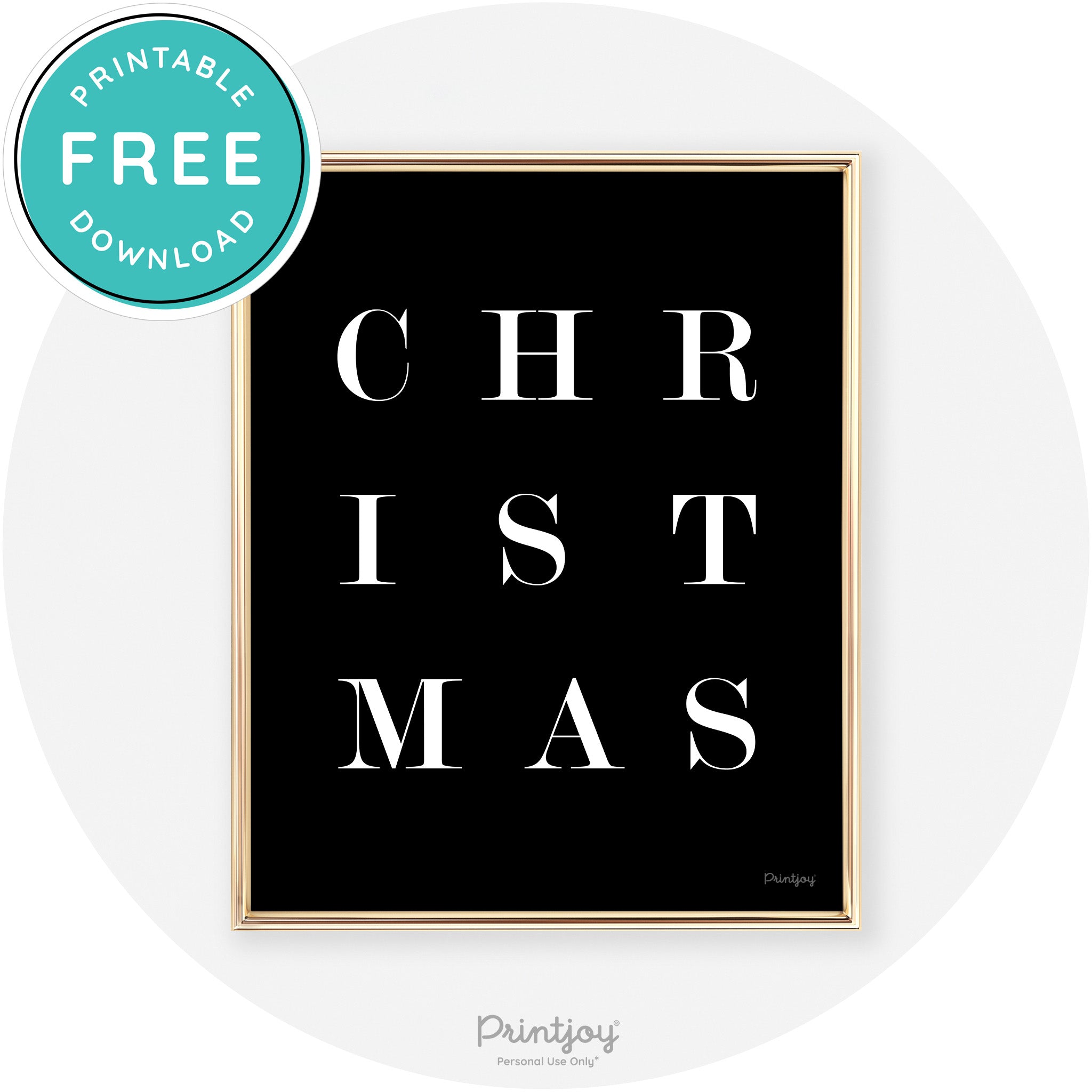 Christmas Typography Cute Modern Chic Decor Wall Art Free Printable - Printjoy