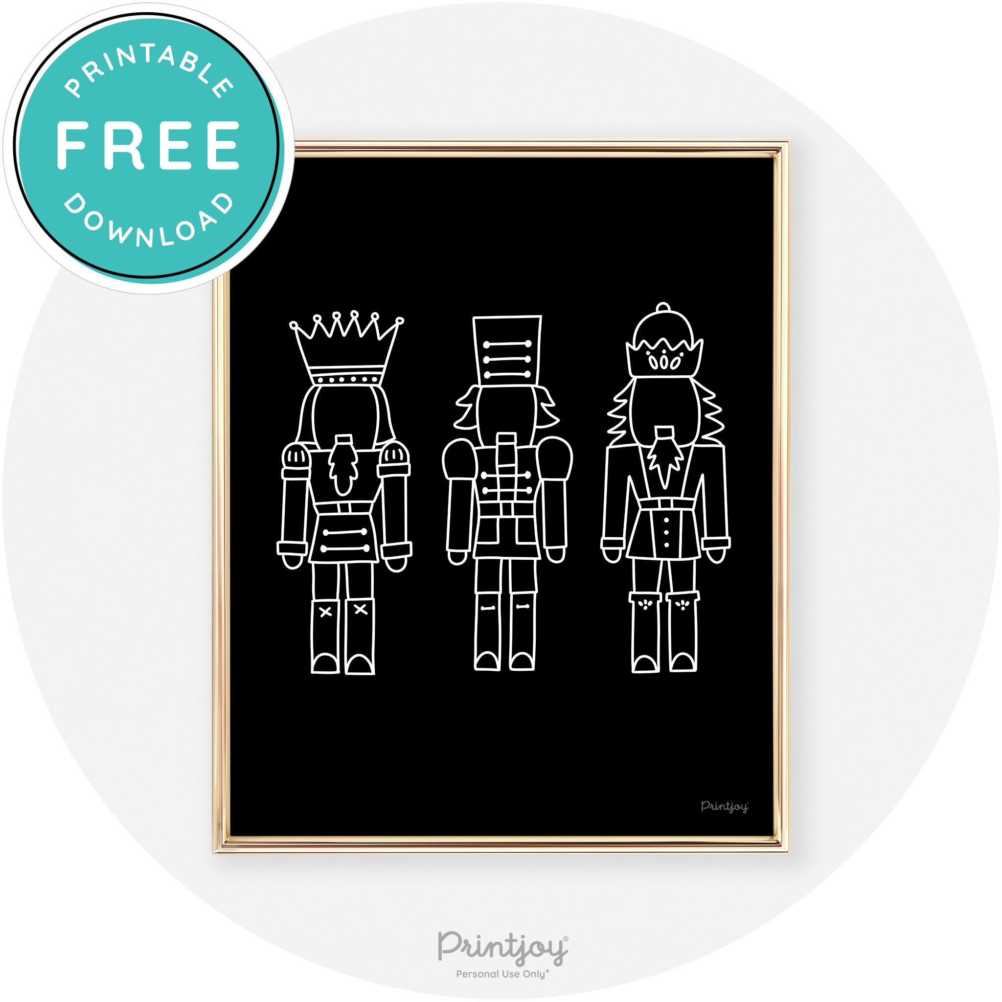 Nutcrackers Line Art Cute Modern Chic Wall Art Decor Free Printable - Printjoy