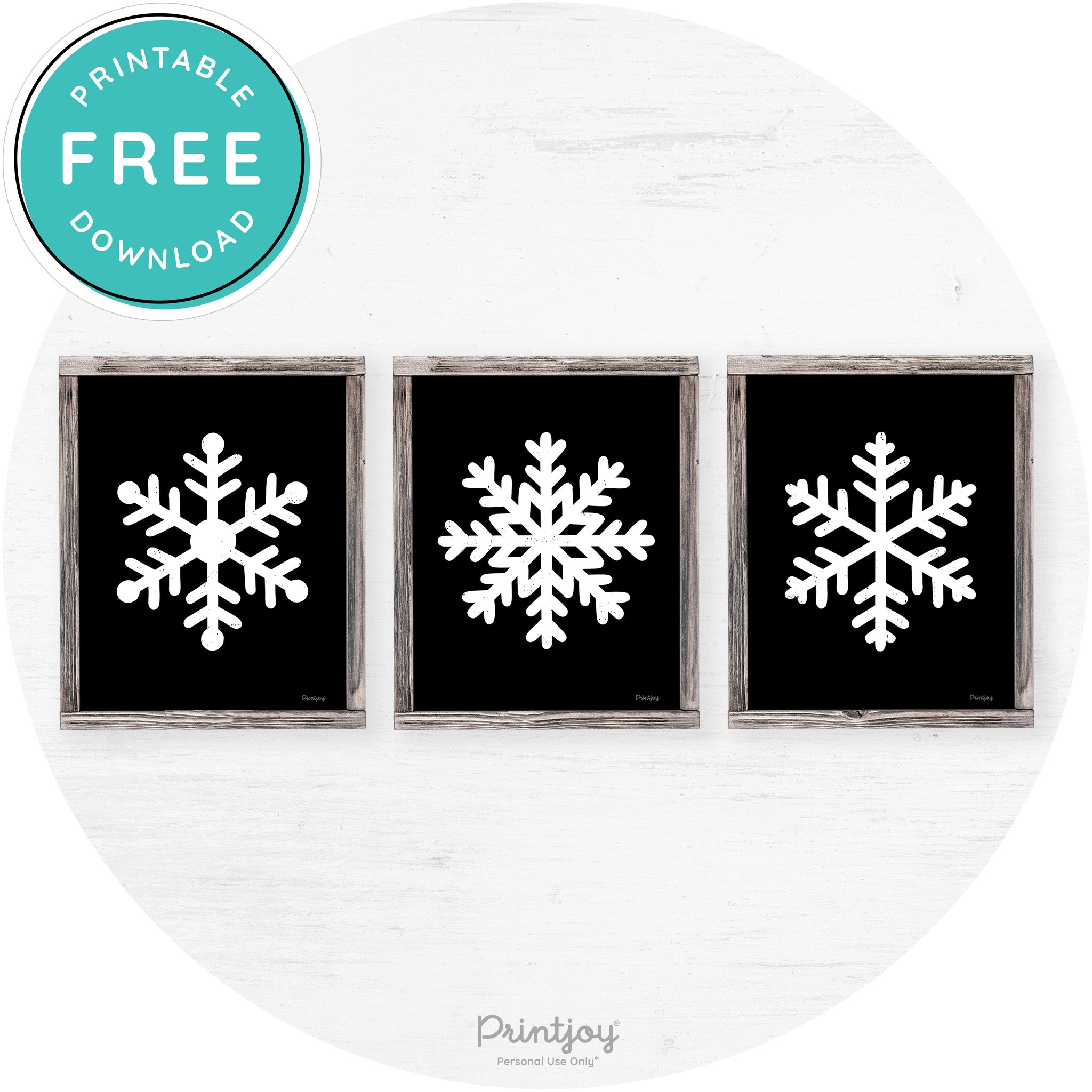 Snowflake Silhouettes Set Of 3 Winter Farmhouse Wall Art Free Printable
