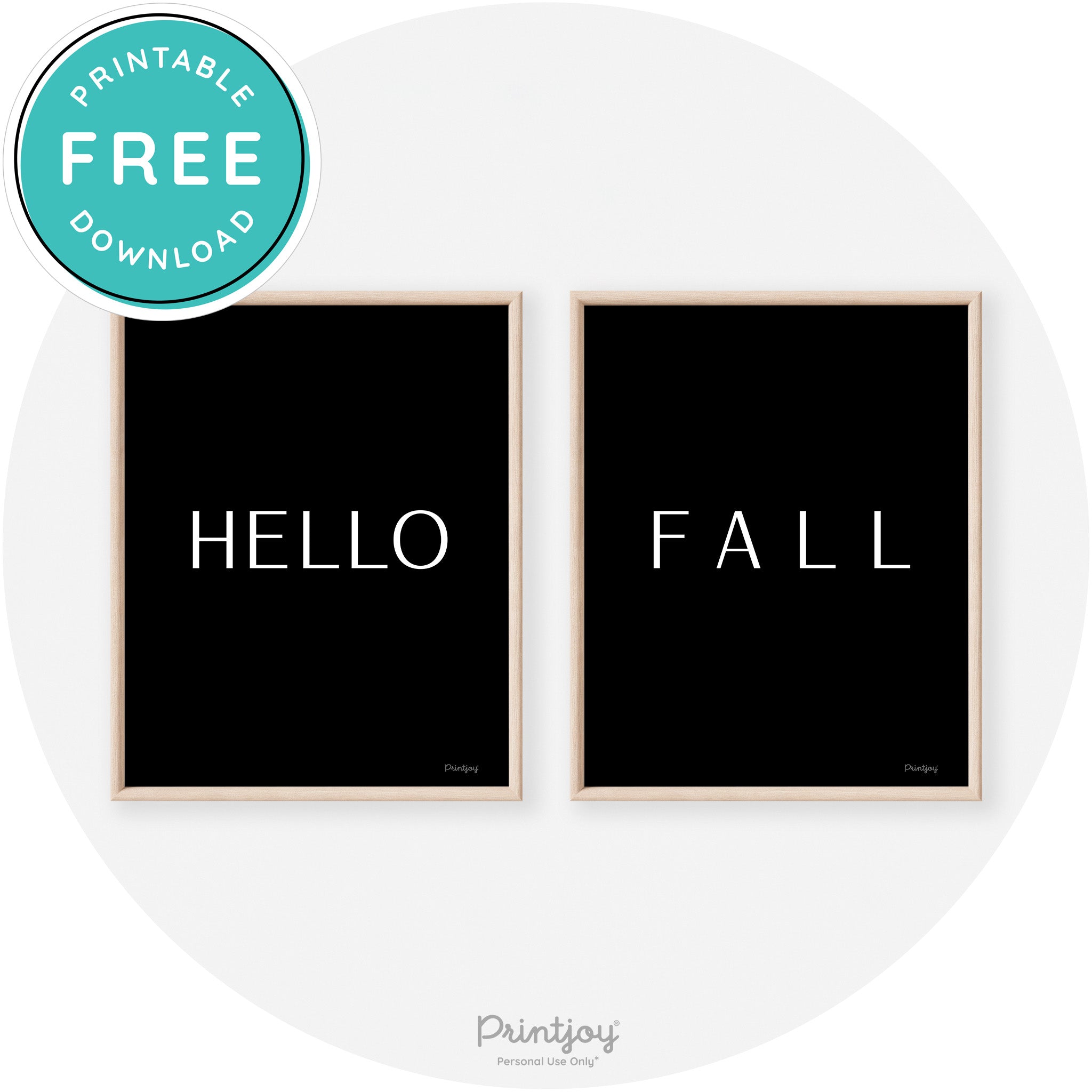 Hello Fall Set Of 2 Modern Transitional Wall Art Decor Free Printable - Printjoy