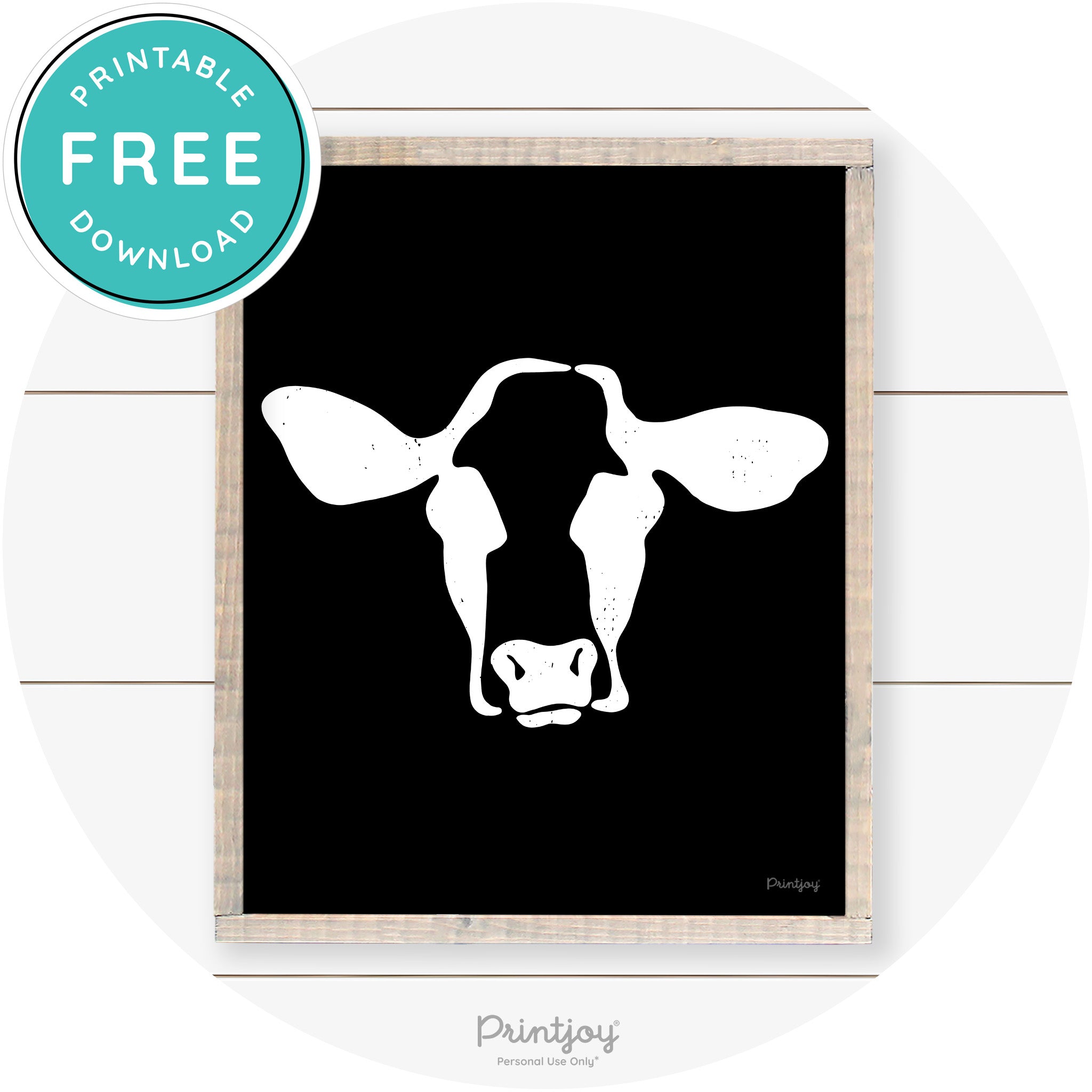 Cow Rustic Farmhouse Living Room Wall Art Decor Free Printable - Printjoy