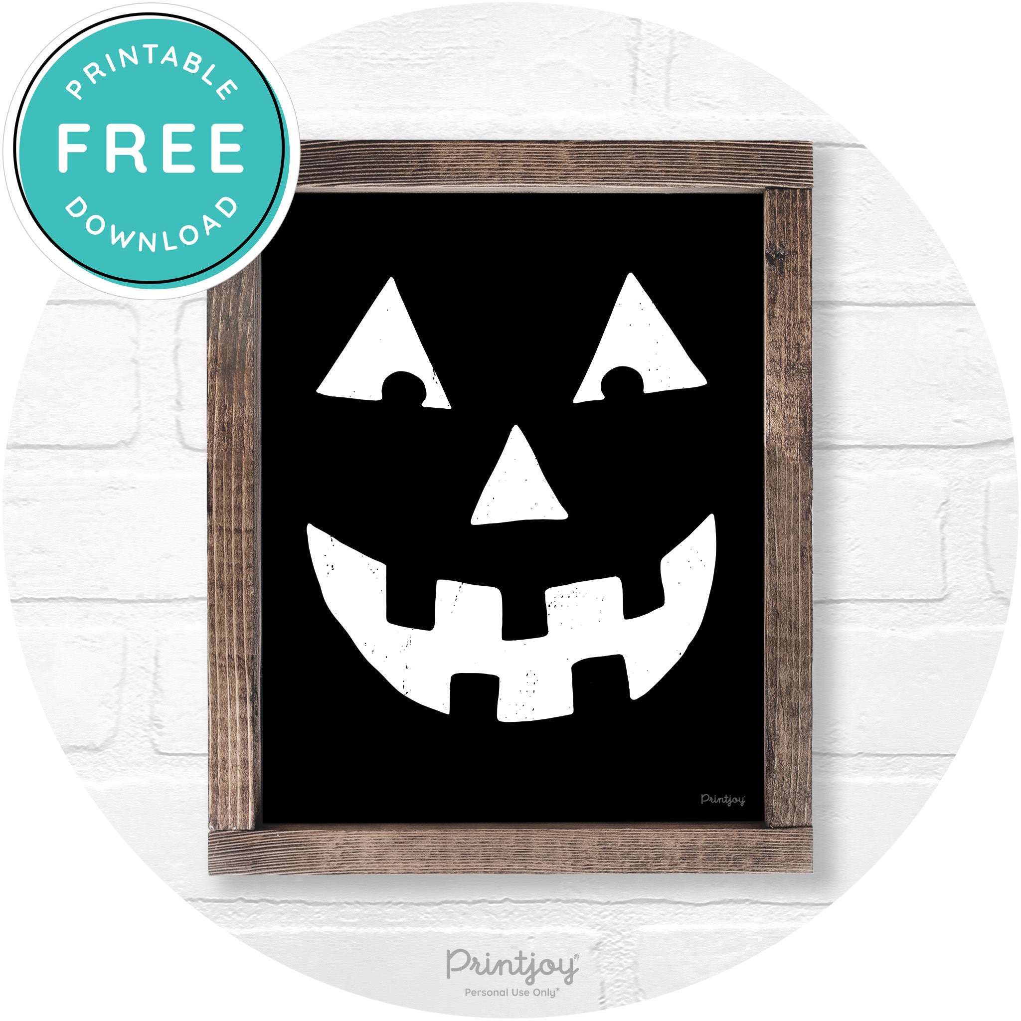 Jack O Lantern Halloween Rustic Farmhouse Wall Art Free Printable - Printjoy