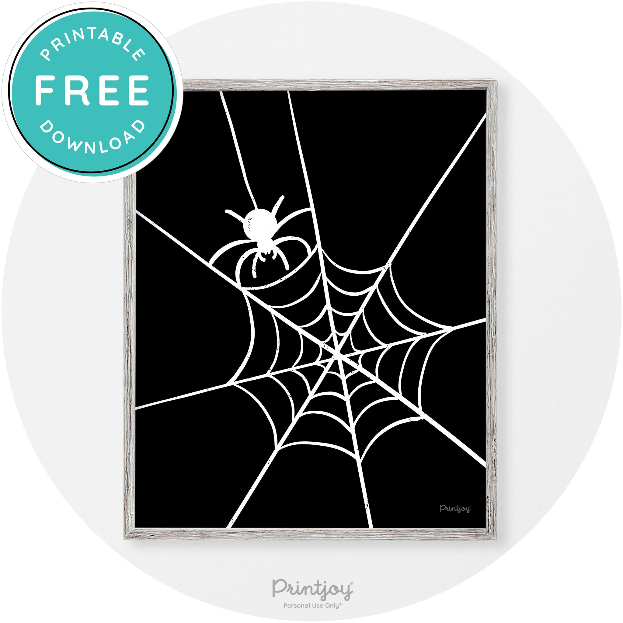 Halloween Spider Web Modern Vintage Wall Art Free Printable - Printjoy