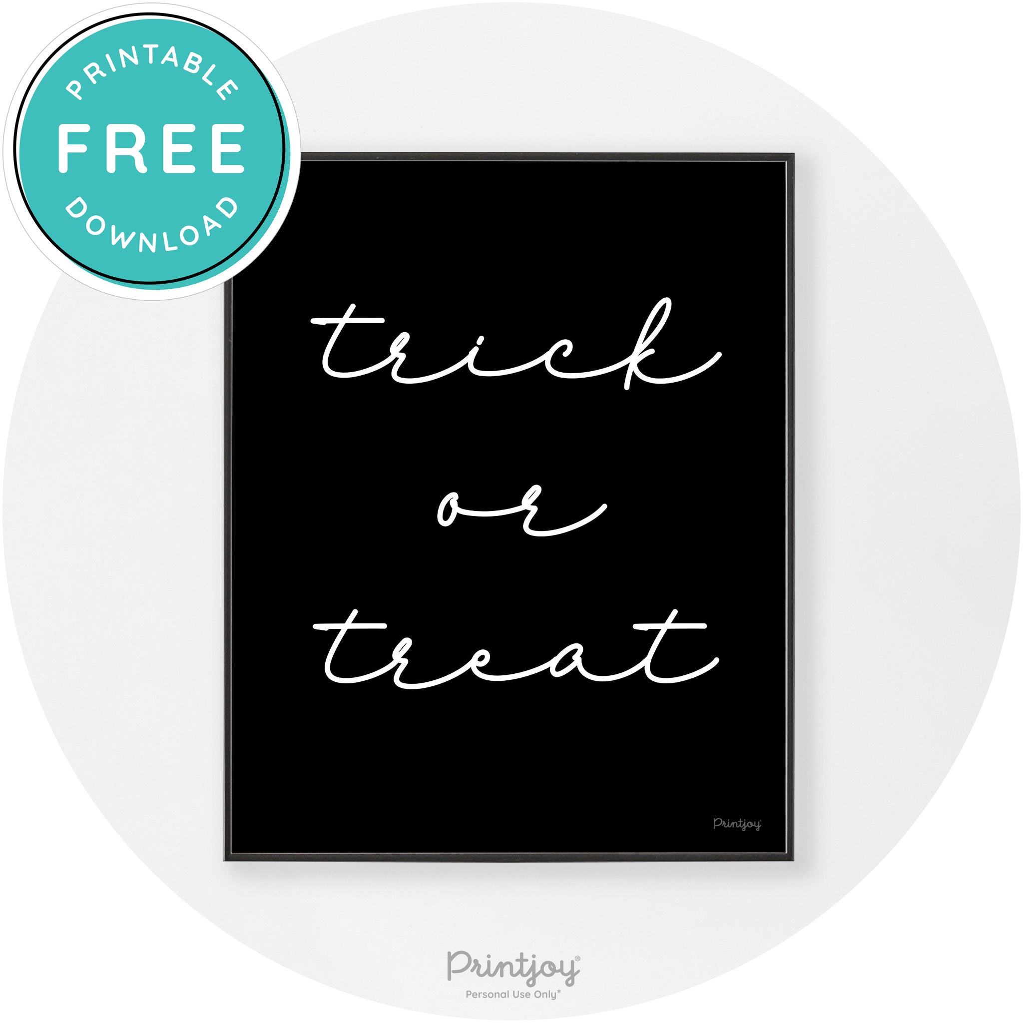 Halloween Cute Trick Or Treat Modern Chic Wall Art Free Printable - Printjoy