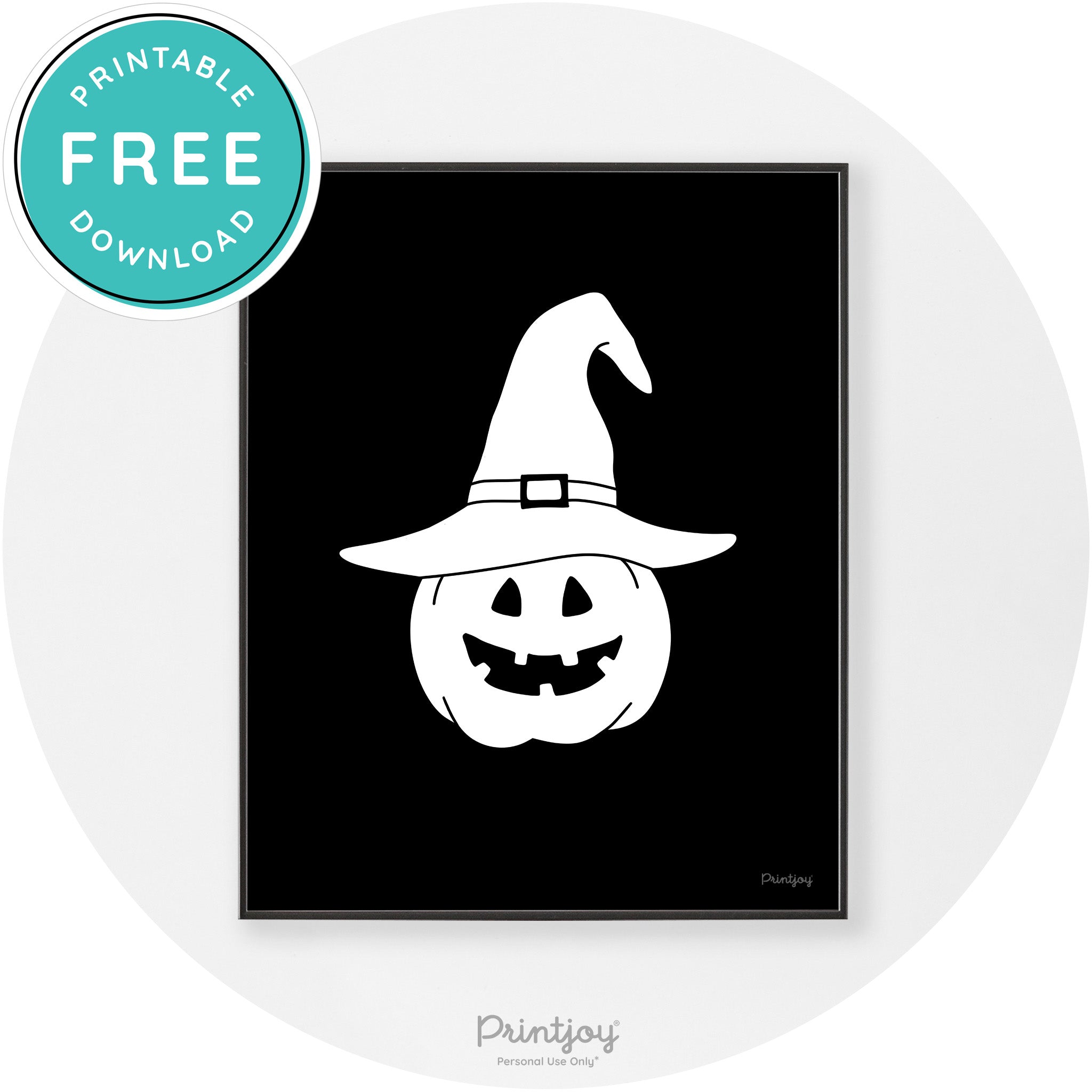 Halloween Cute Witch Jack O Lantern Chic Wall Art Free Printable - Printjoy