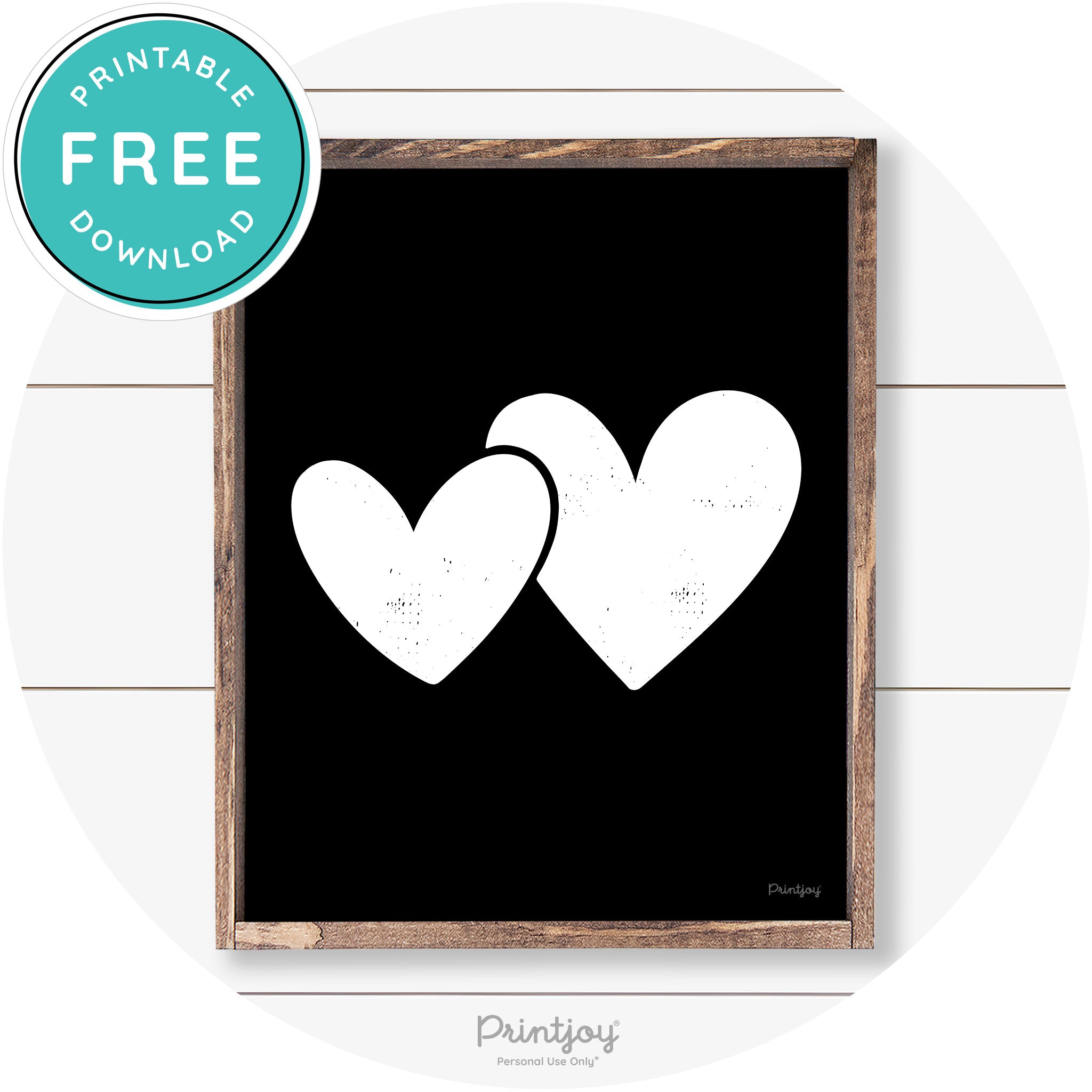 Heart Silhouettes Cute Couples Farmhouse Wall Art Free Printable