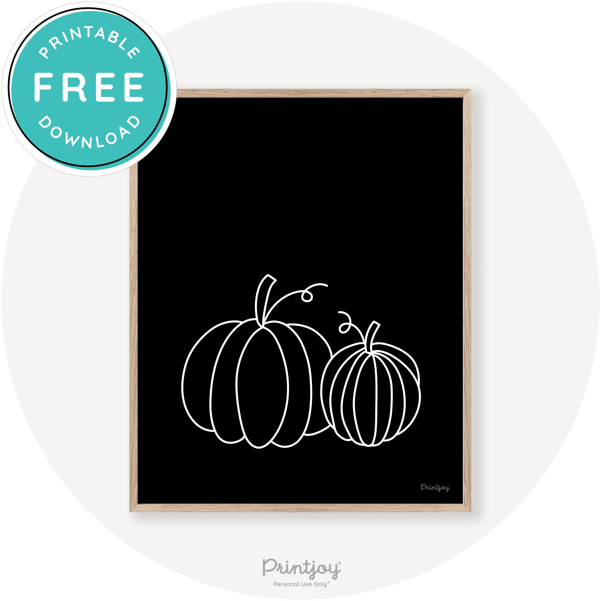 Pumpkin Pair Line Art Cute Fall Modern Chic Wall Art Free Printable - Printjoy
