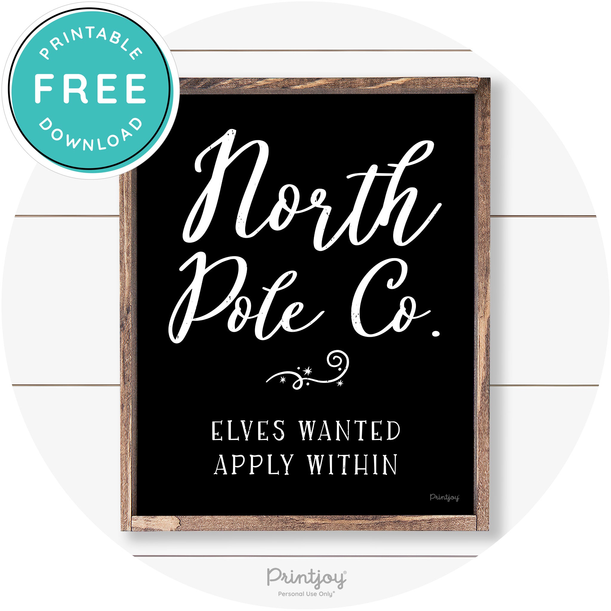 North Pole Co Elves Christmas Farmhouse Wall Art Free Printable - Printjoy