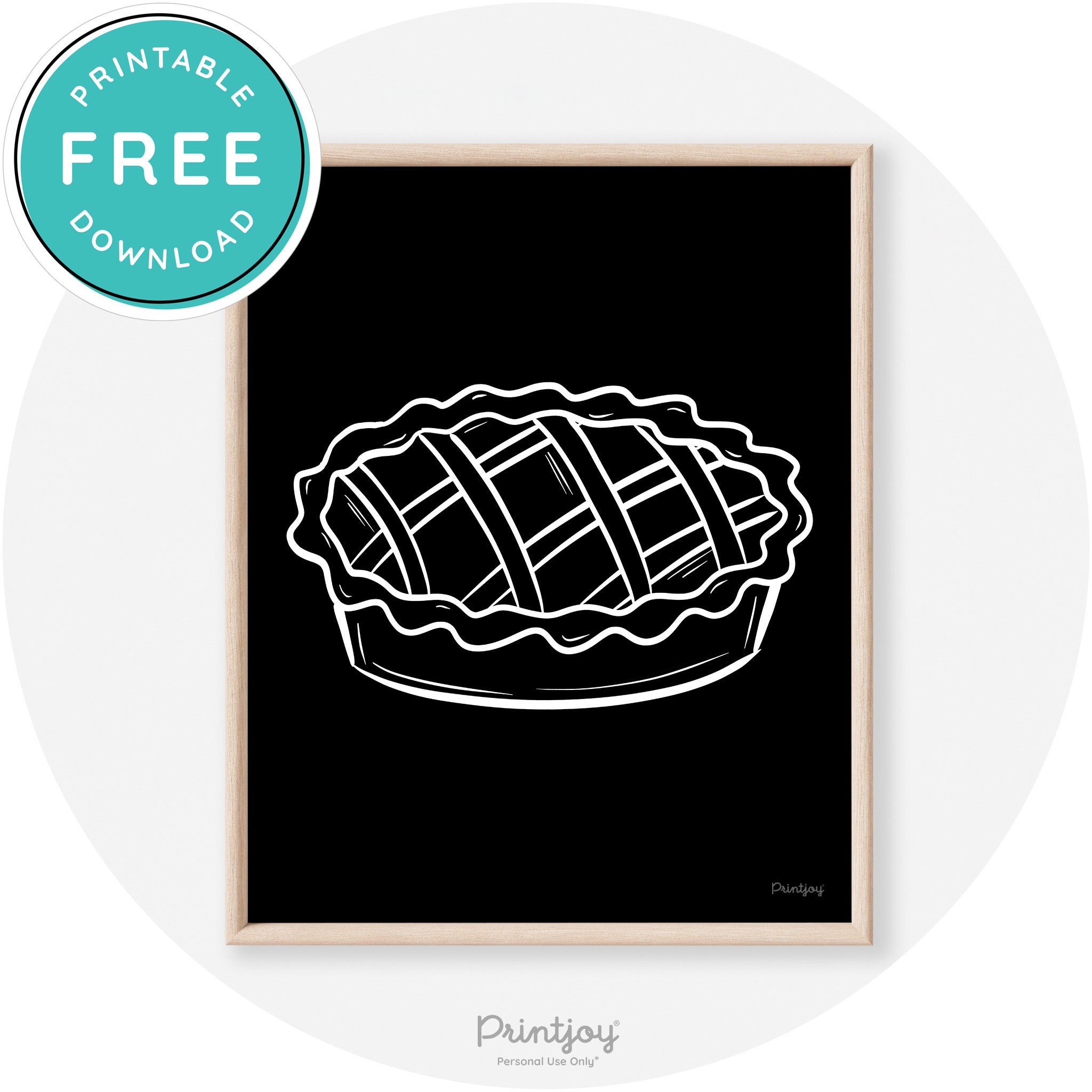 Pie Drawing Thanksgiving Modern Transitional Wall Art Free Printable - Printjoy