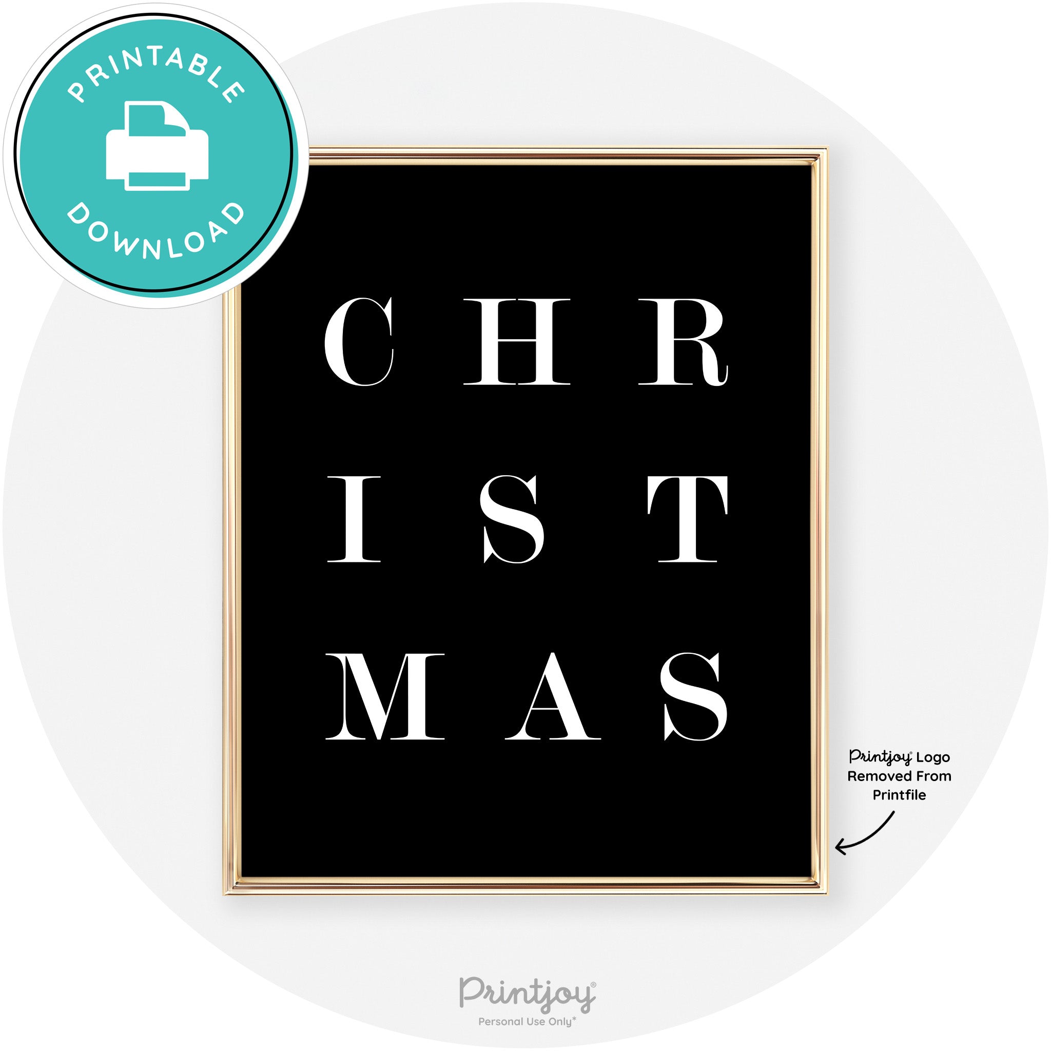 Christmas Typography Cute Modern Chic Decor Wall Art Free Printable - Printjoy