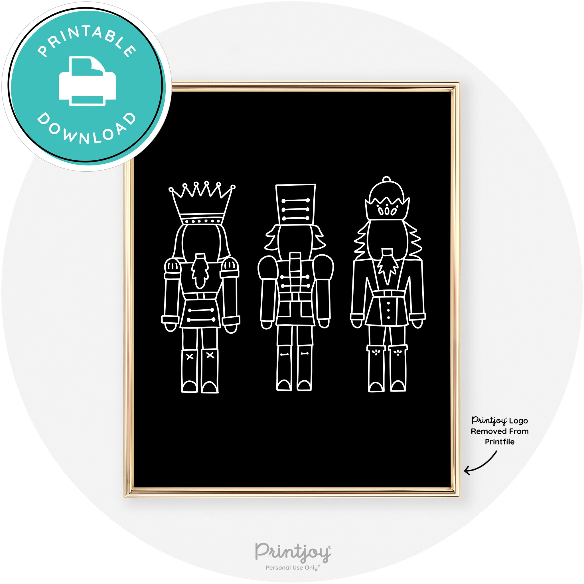 Nutcrackers Line Art Cute Modern Chic Wall Art Decor Free Printable - Printjoy