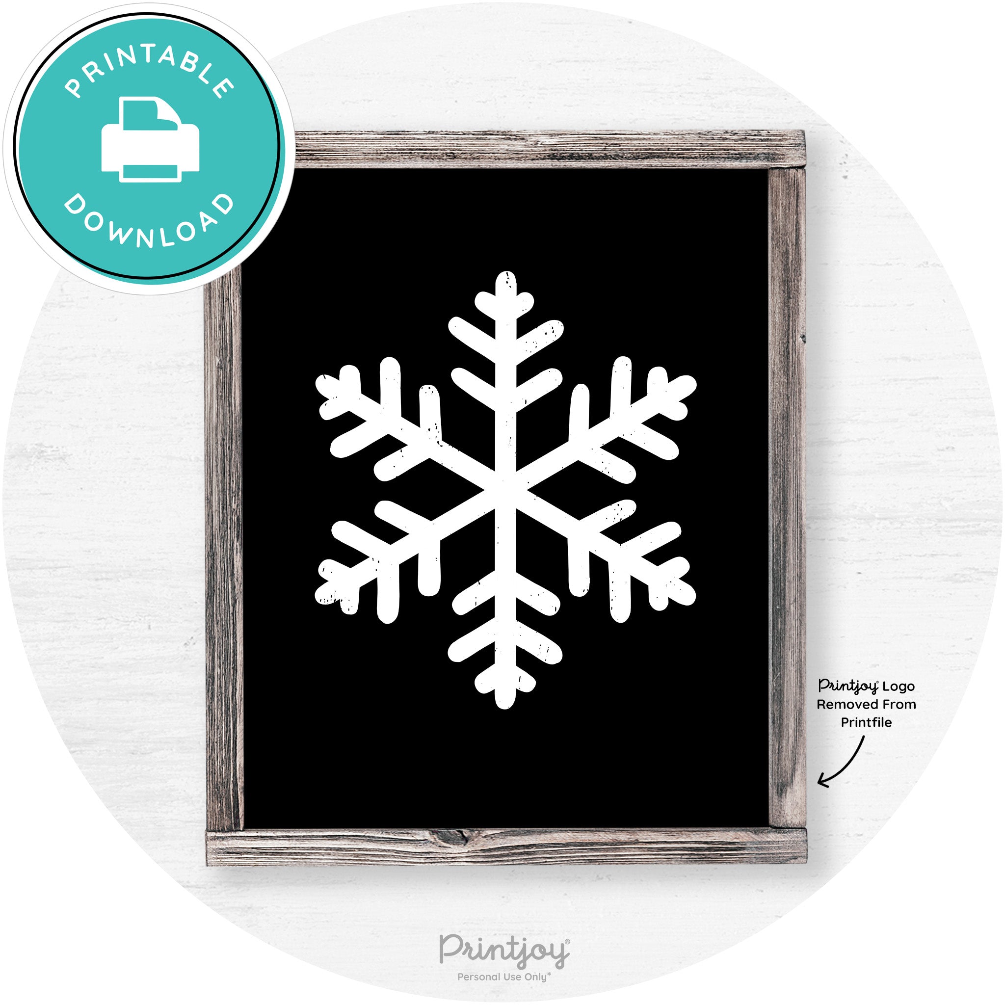 Snowflake Silhouette Winter Farmhouse Wall Art Decor Free Printable - Printjoy