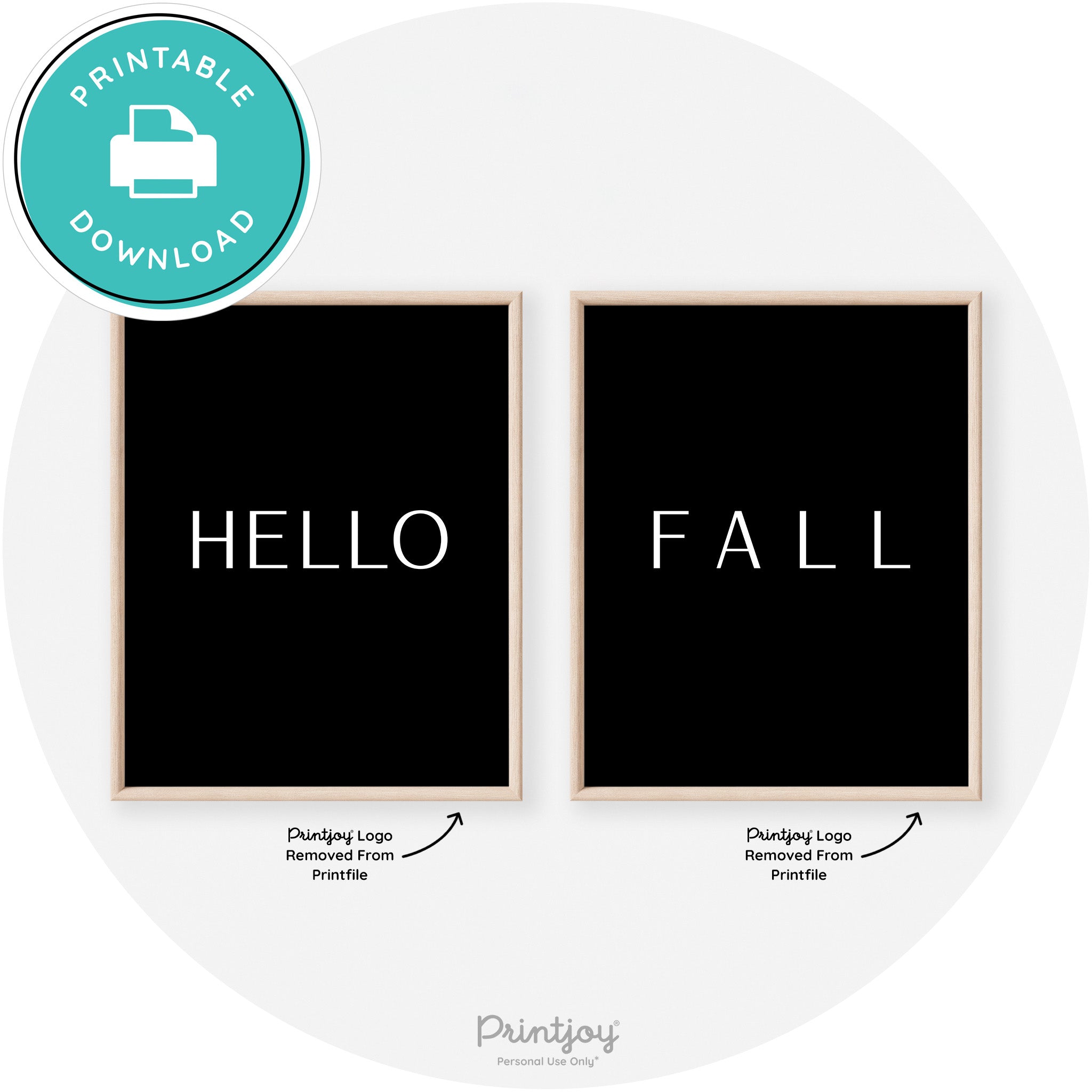 Hello Fall Set Of 2 Modern Transitional Wall Art Decor Free Printable - Printjoy