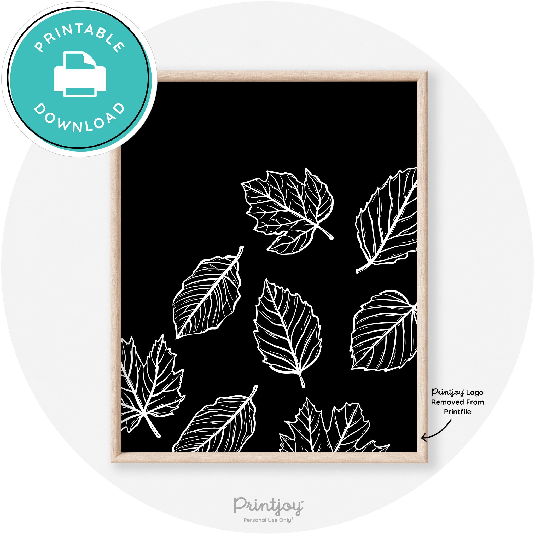 Falling Leaves Drawing Fall Modern Transitional Wall Art Free Printable - Printjoy