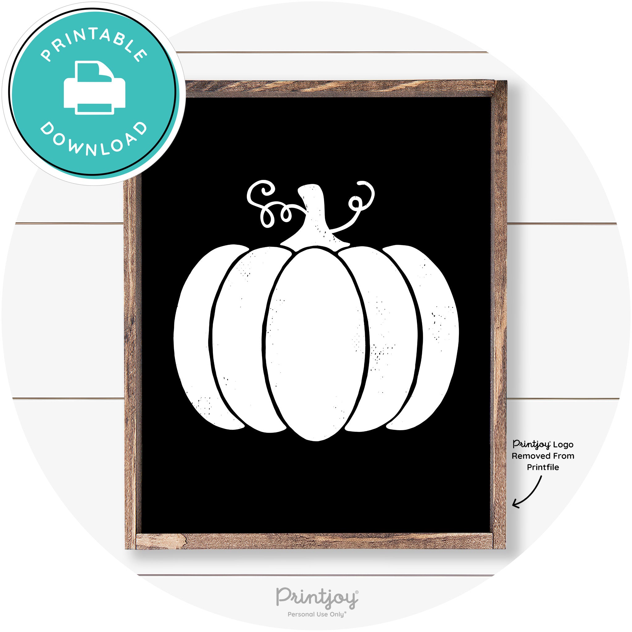 Pumpkin Thanksgiving Cute Farmhouse Wall Art Decor Free Printable - Printjoy