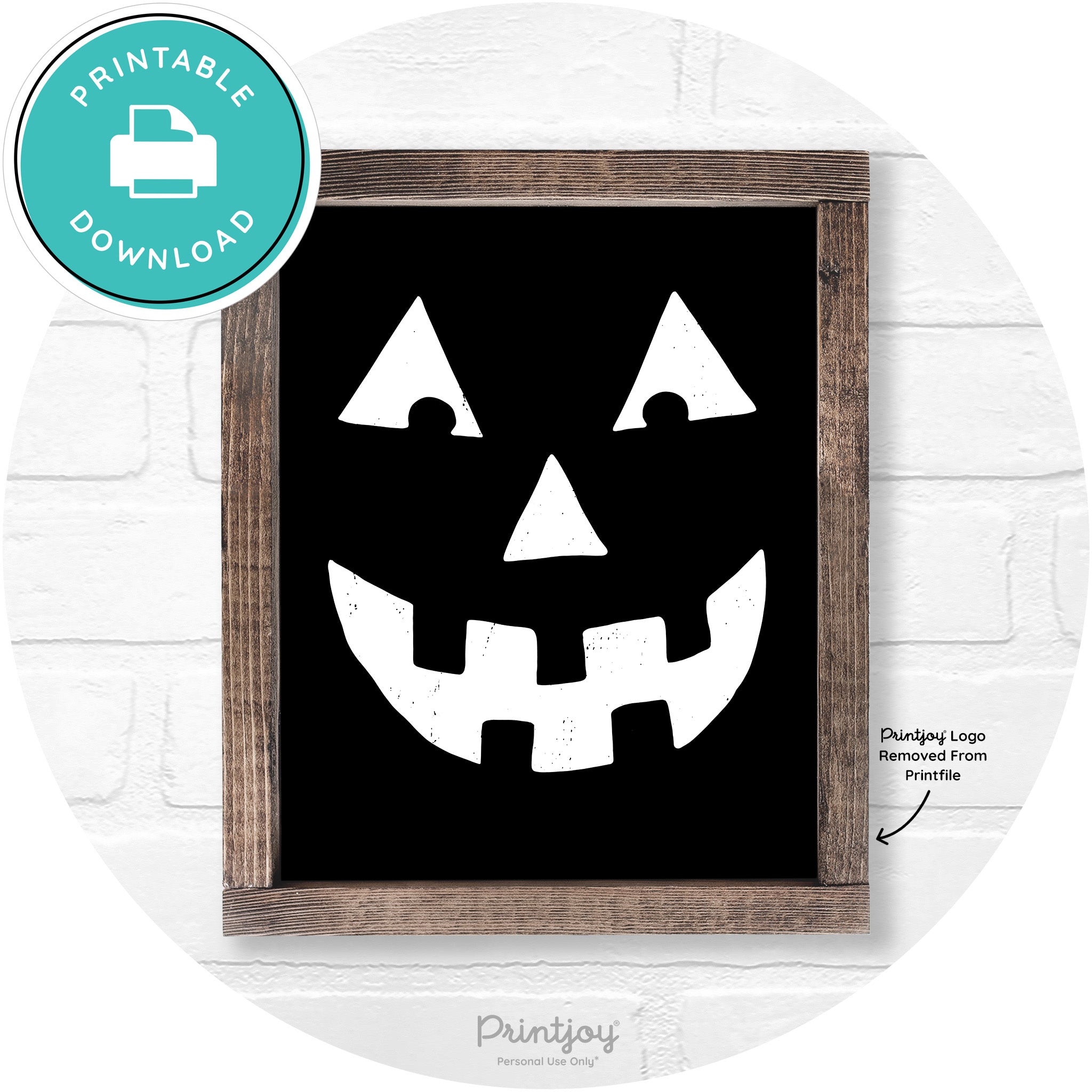 Jack O Lantern Halloween Rustic Farmhouse Wall Art Free Printable - Printjoy