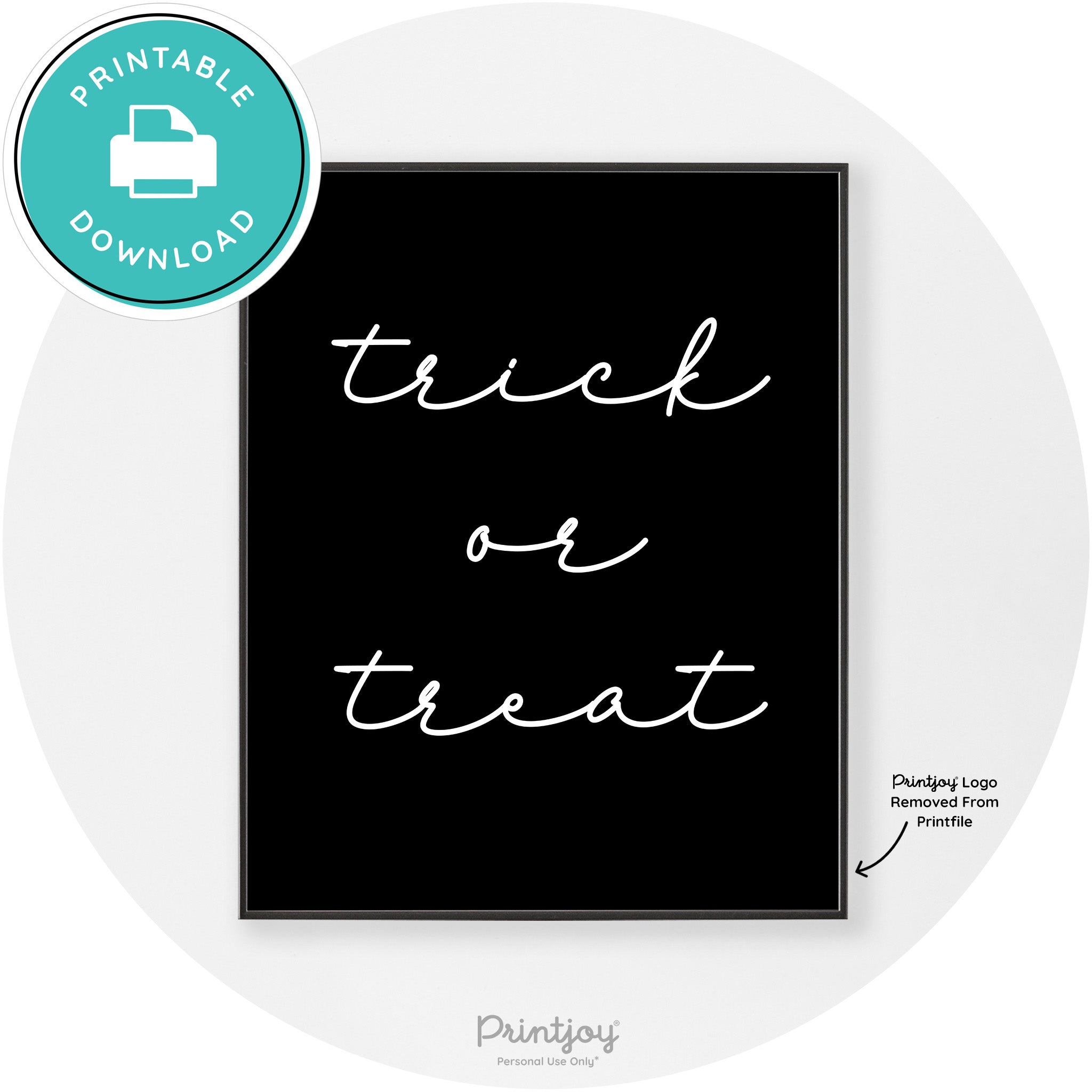 Halloween Cute Trick Or Treat Modern Chic Wall Art Free Printable - Printjoy