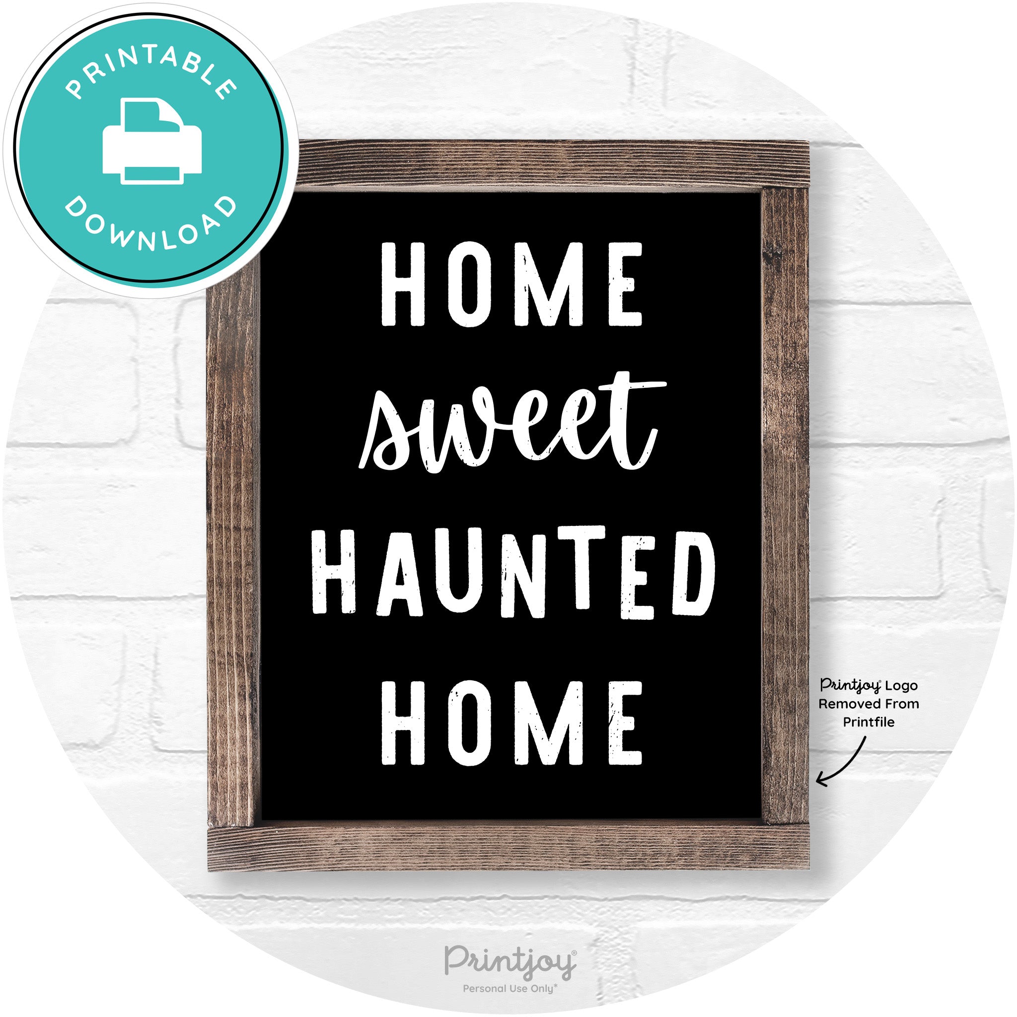 Home Sweet Haunted Home Rustic Halloween Wall Art Free Printable - Printjoy