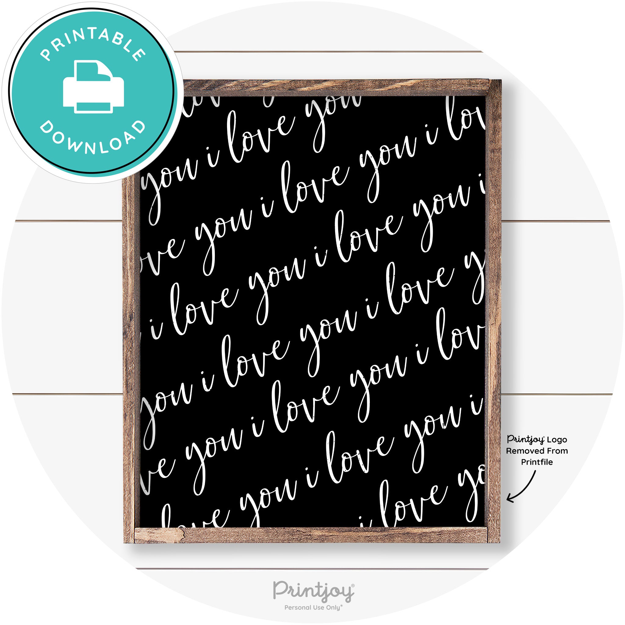 I Love You Pattern Cute Couples Farmhouse Wall Art Free Printable - Printjoy
