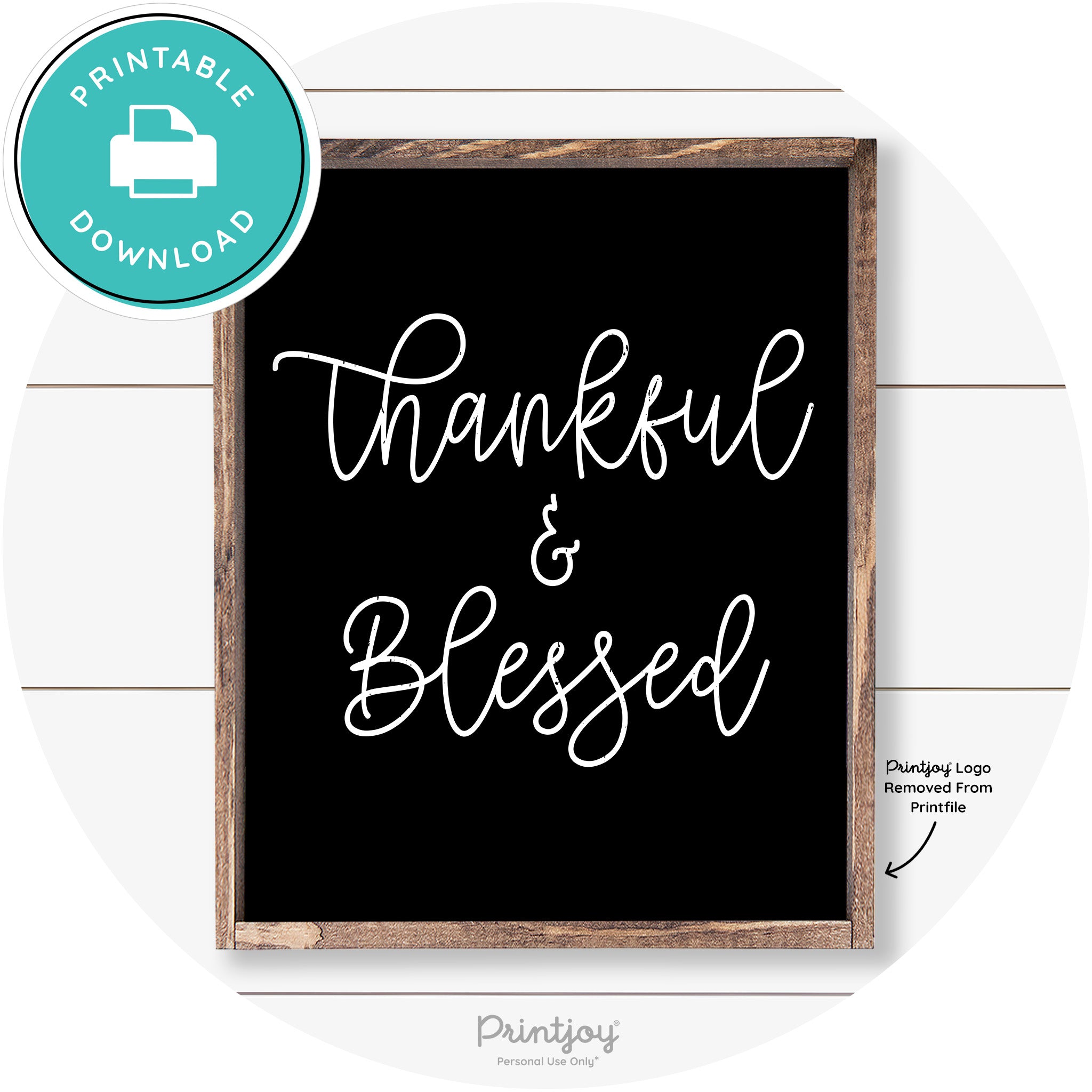Thankful And Blessed Thanksgiving Farmhouse Wall Art Free Printable - Printjoy