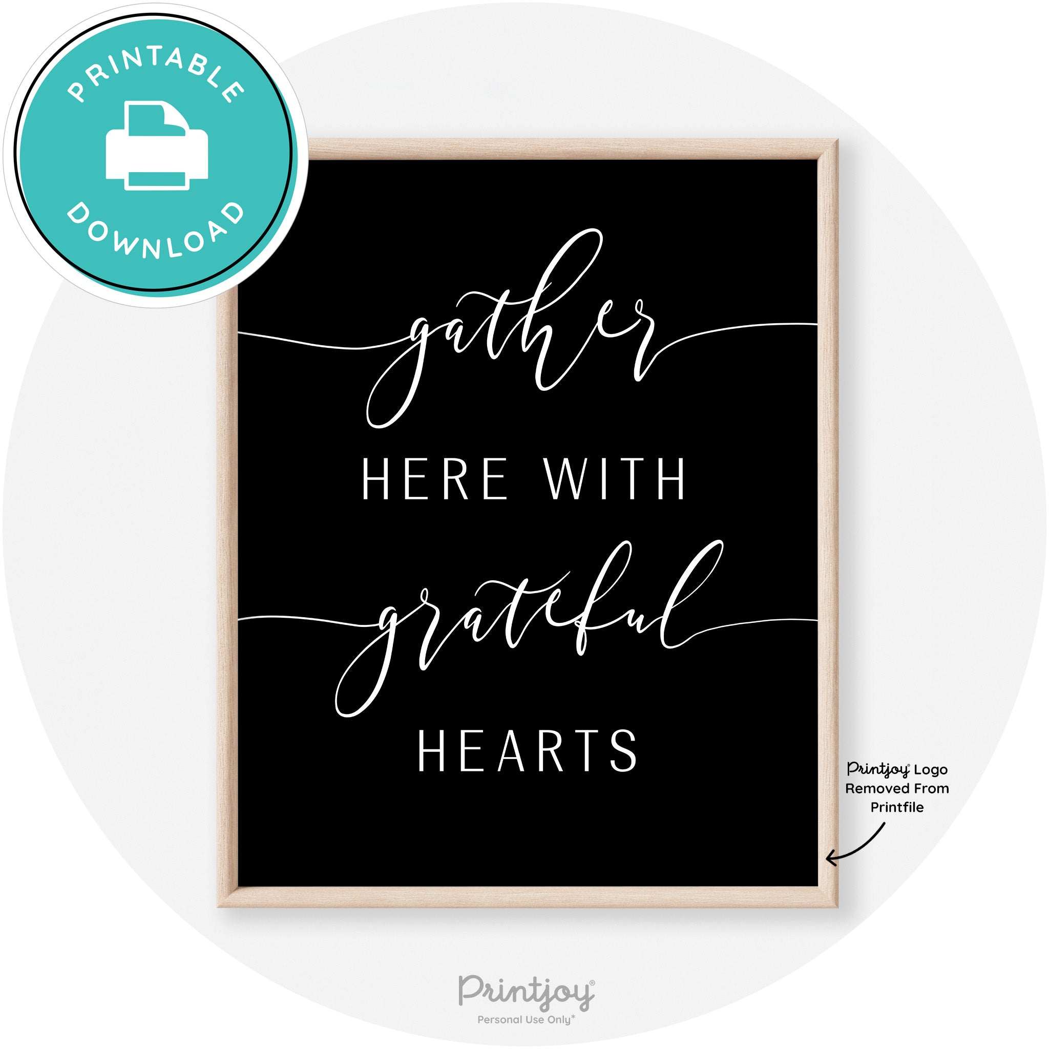 Gather Here Grateful Hearts Thanksgiving Transitional Art Free Printable - Printjoy