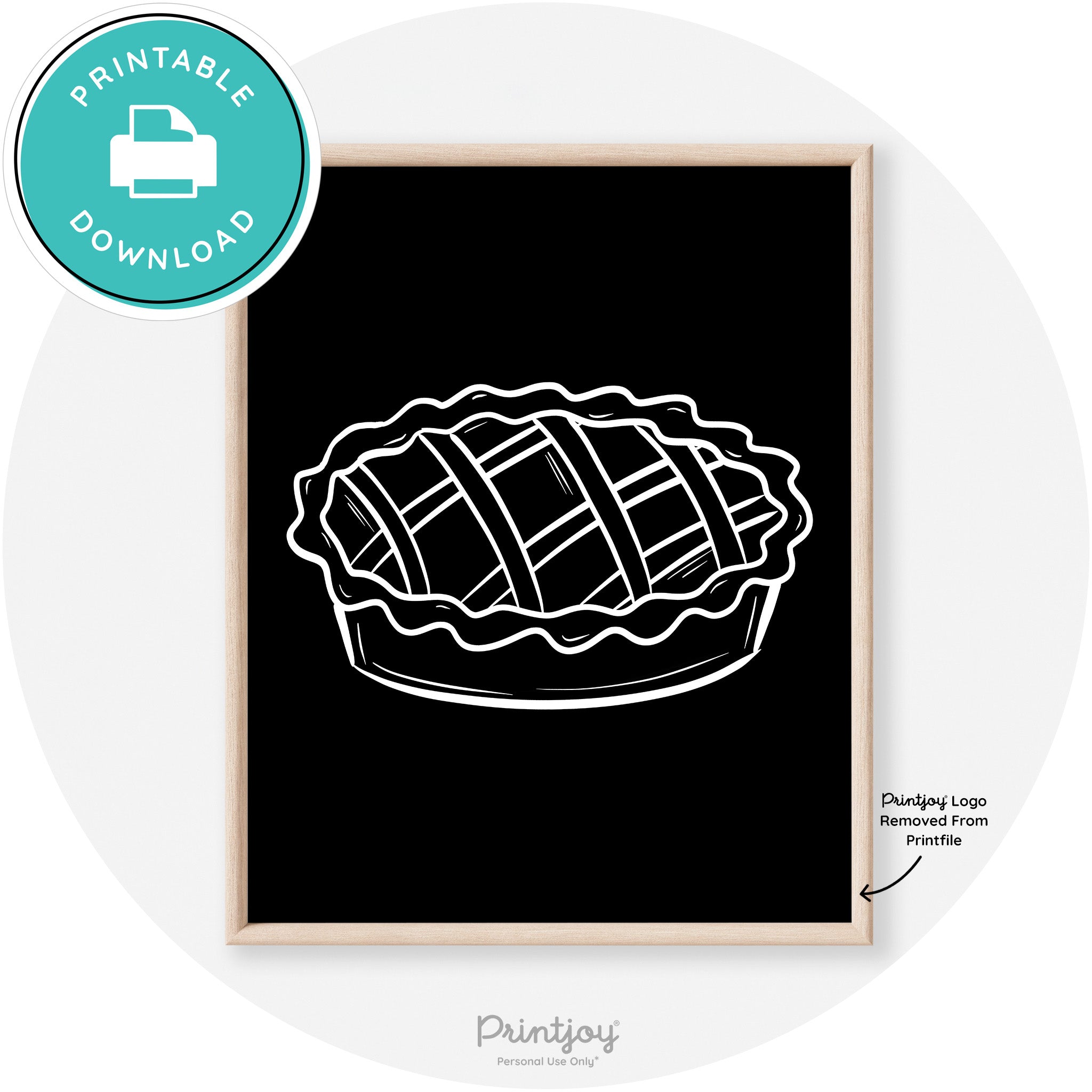 Pie Drawing Thanksgiving Modern Transitional Wall Art Free Printable - Printjoy