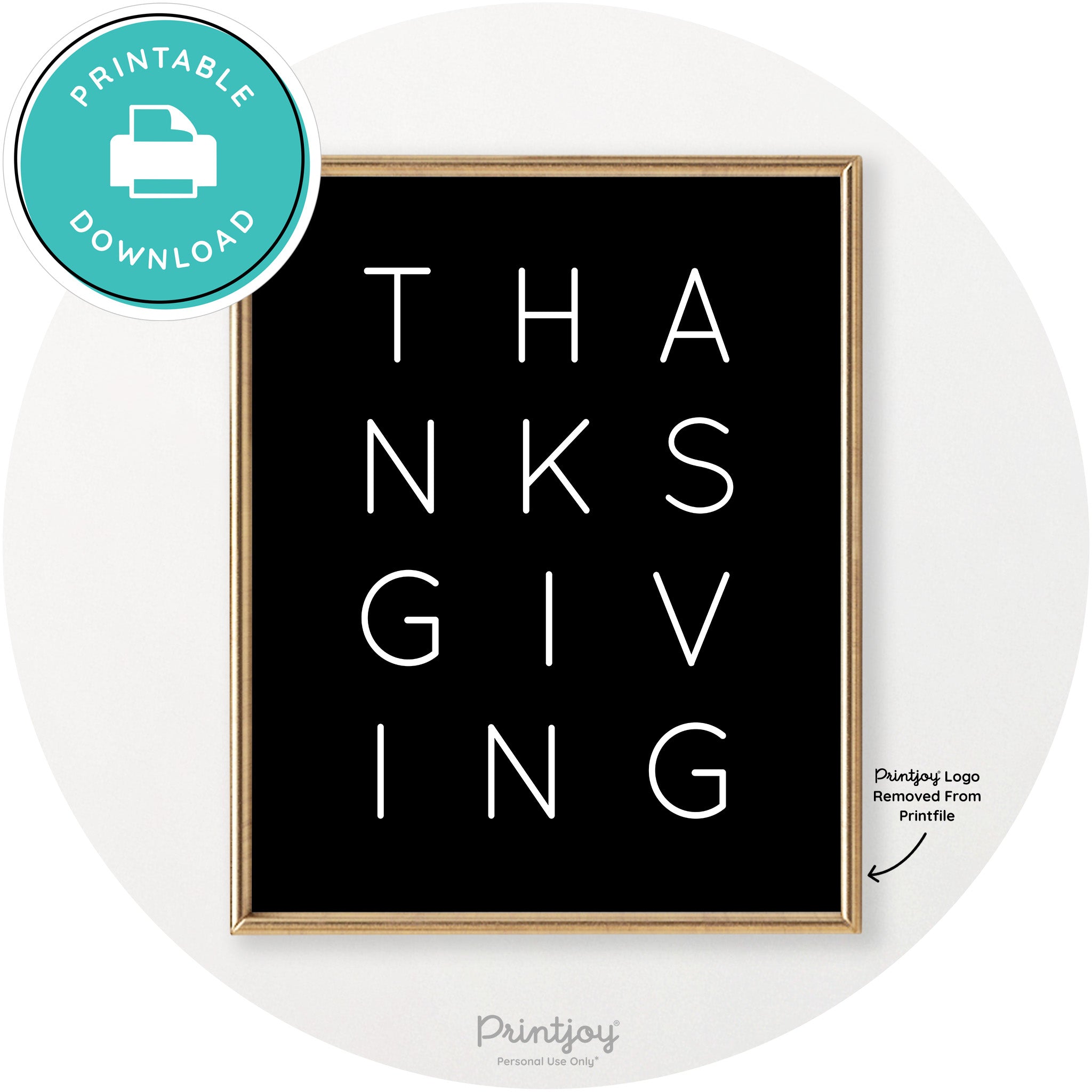 Thanksgiving Cute Typography Modern Chic Wall Art Free Printable - Printjoy