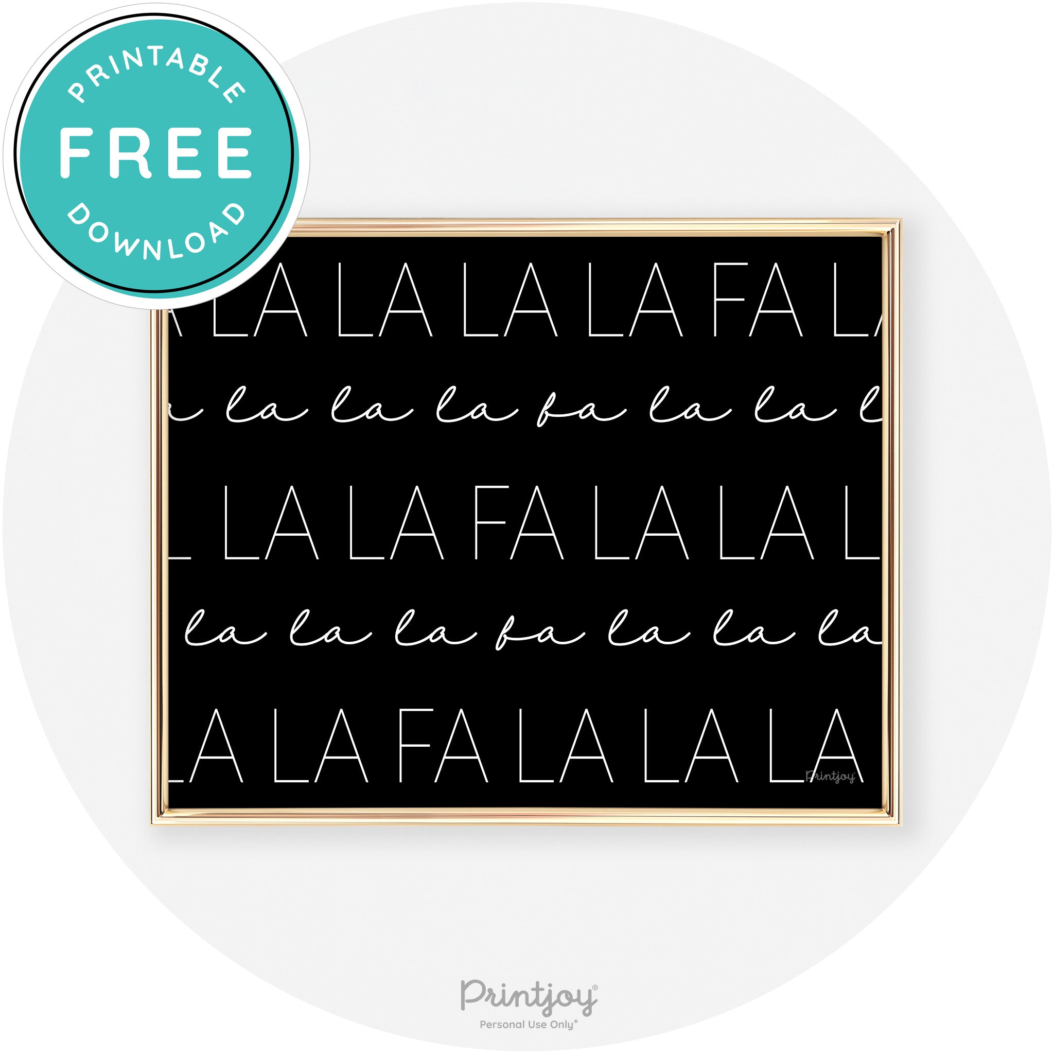 Fa La La Pattern Cute Modern Chic Wall Art Decor Free Printable - Printjoy
