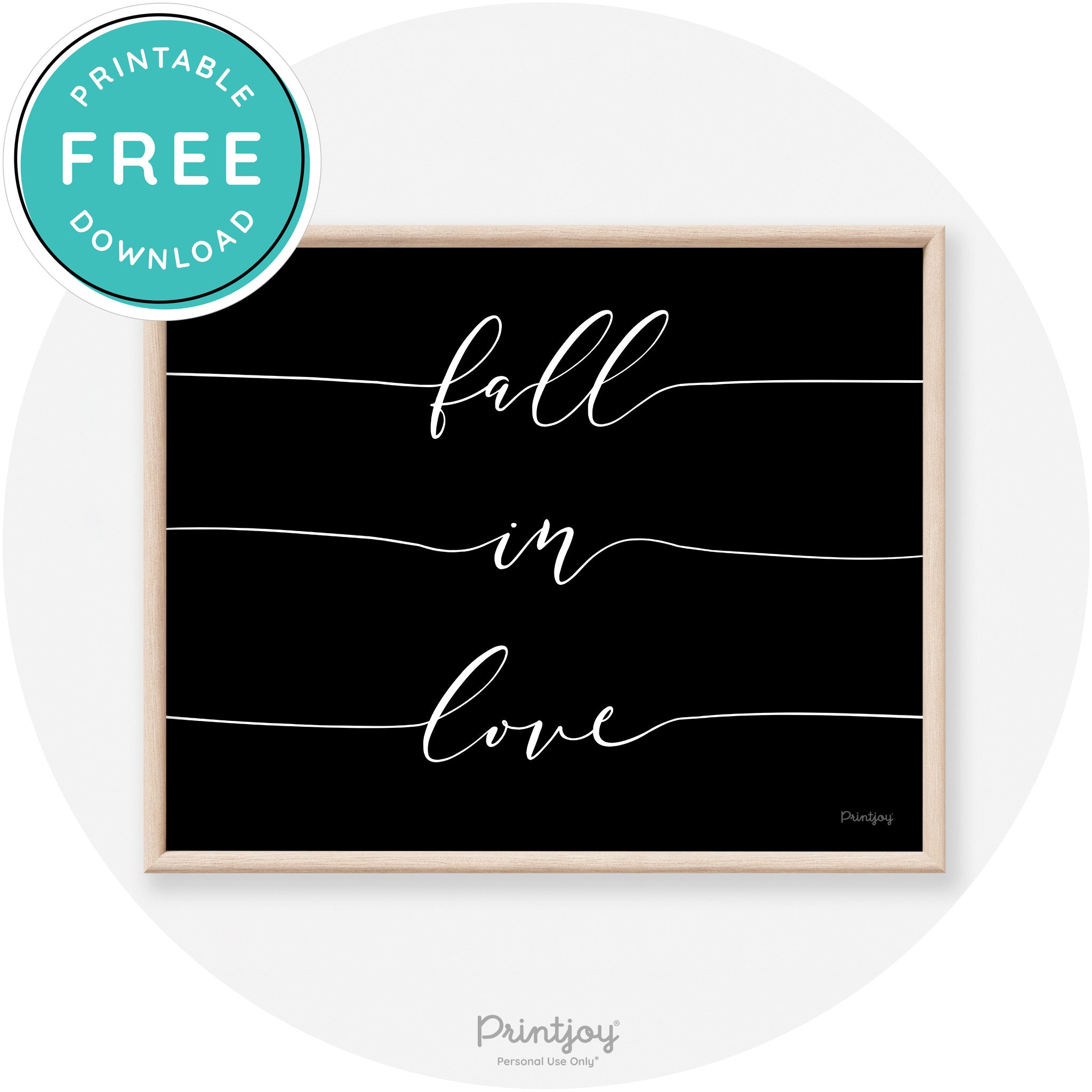 Fall In Love Autumn Modern Transitional Wall Art Decor Free Printable - Printjoy