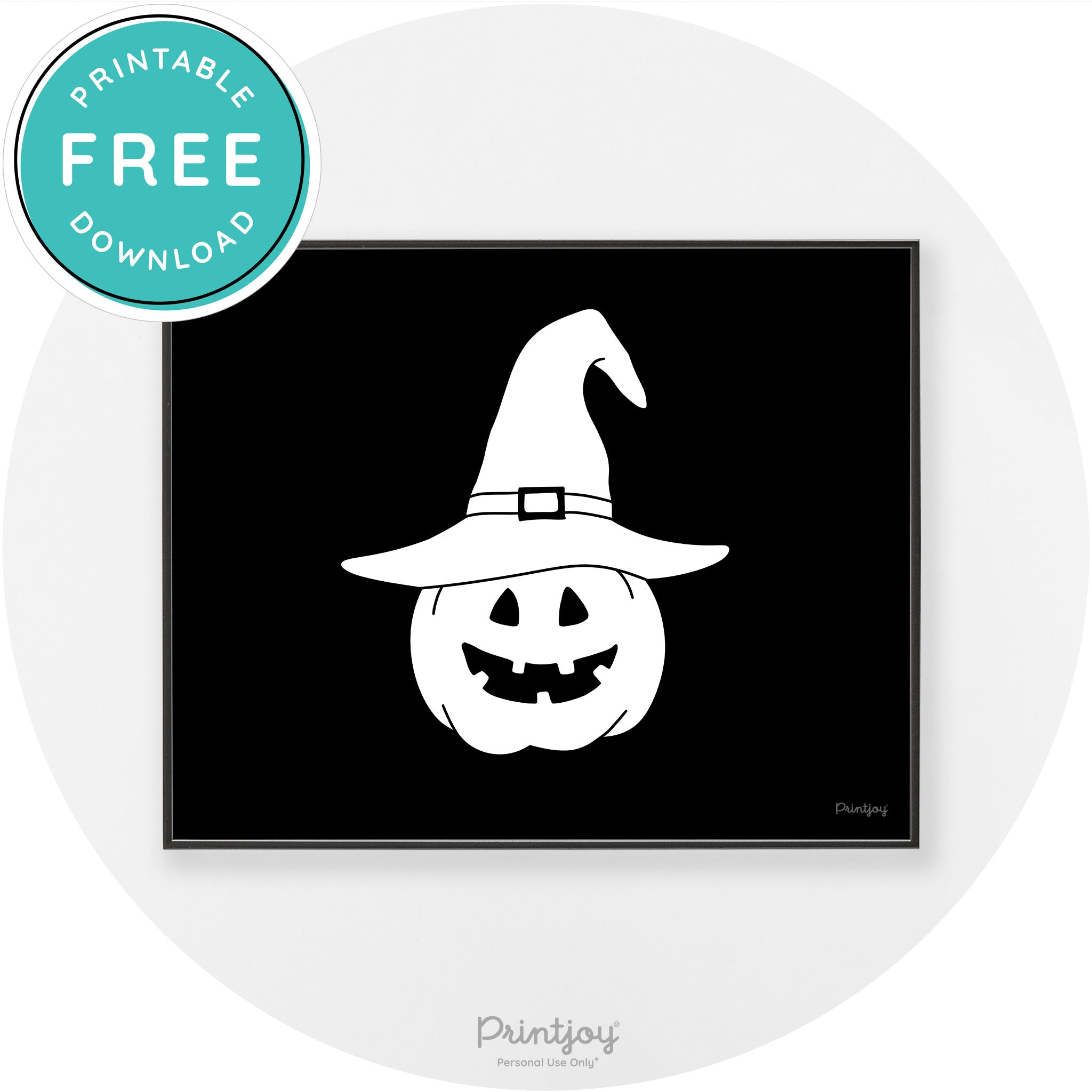 Halloween Cute Witch Jack O Lantern Chic Wall Art Free Printable - Printjoy
