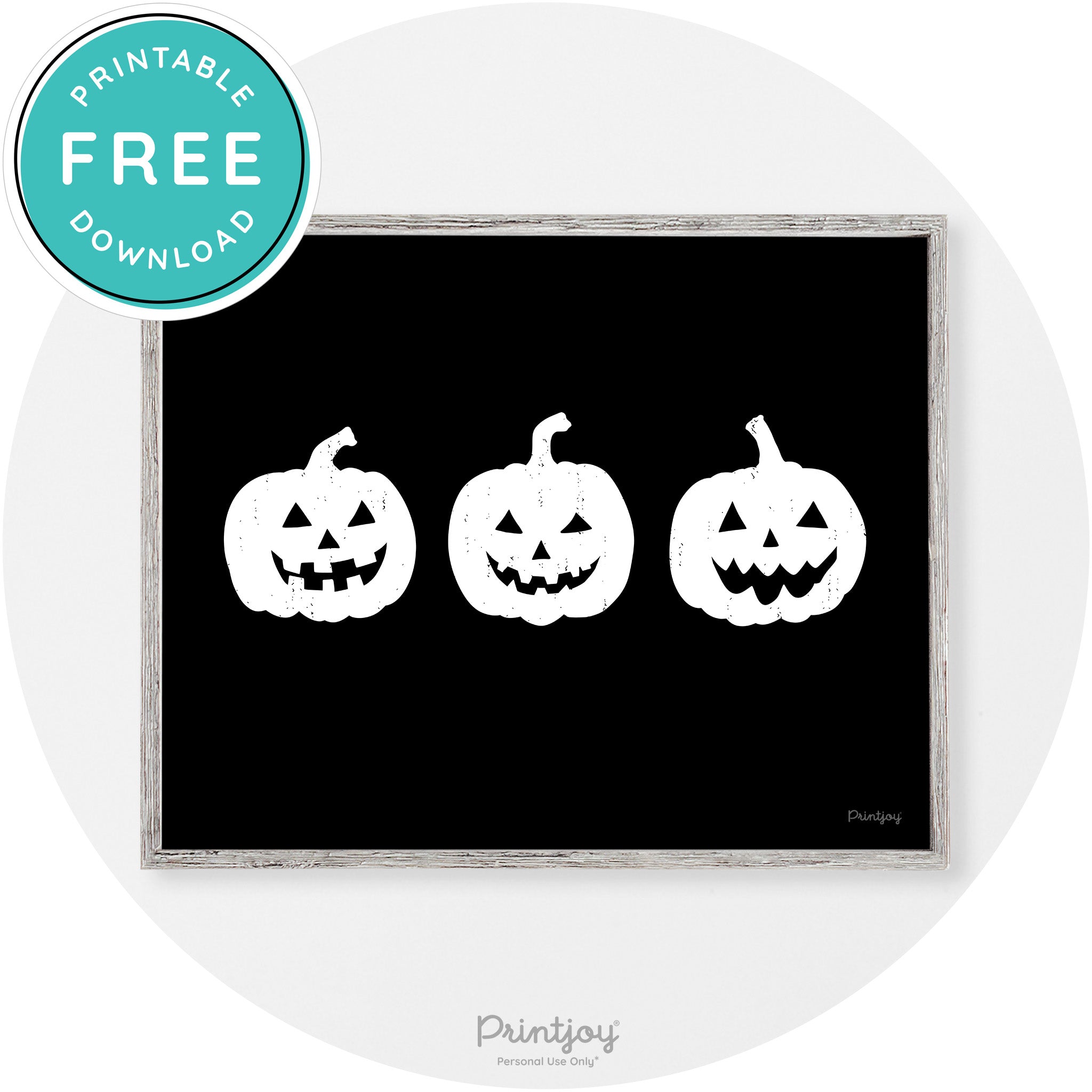 Halloween Jack O Lantern Pumpkins Vintage Wall Art Free Printable - Printjoy