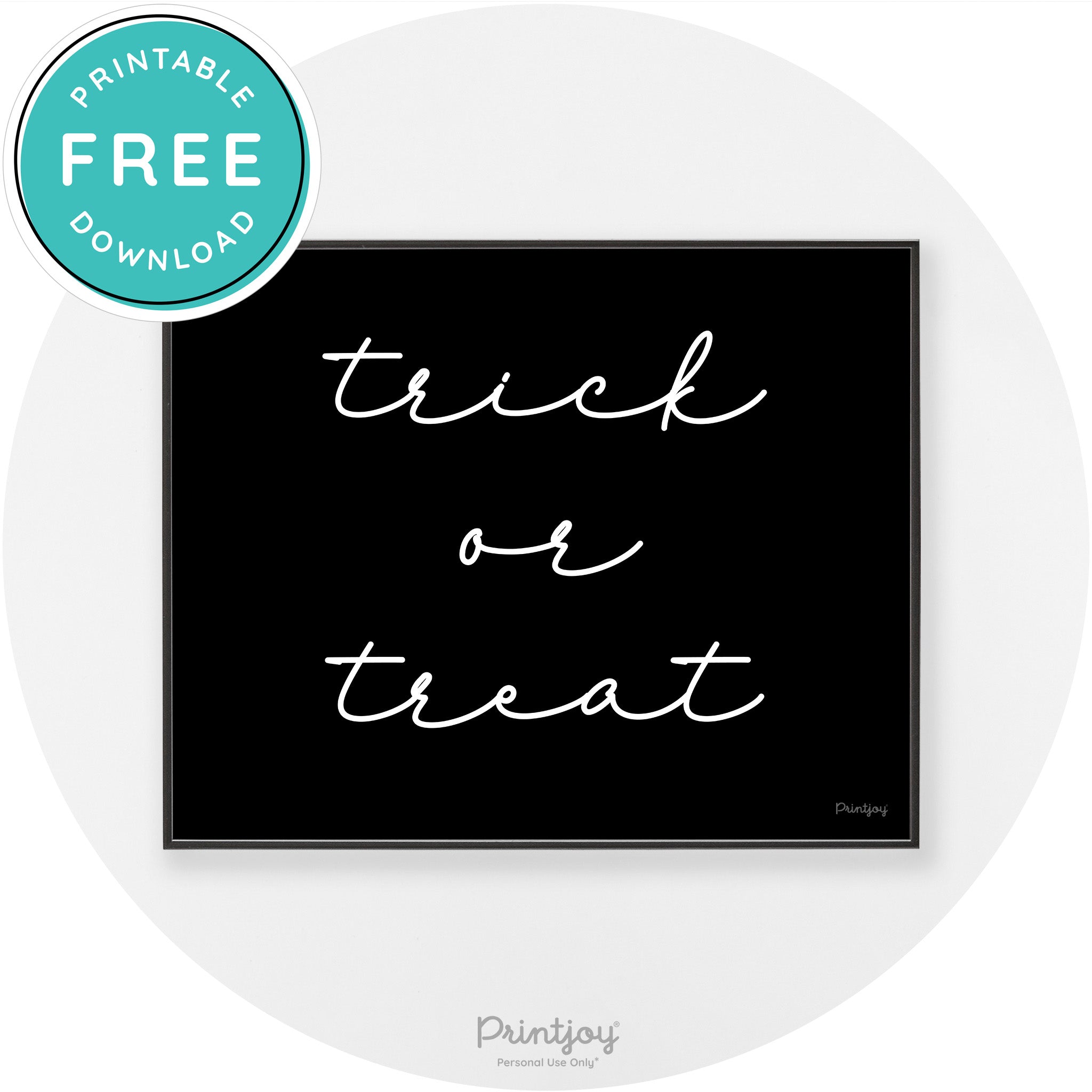 Halloween Cute Trick Or Treat Modern Chic Wall Art Free Printable - Printjoy