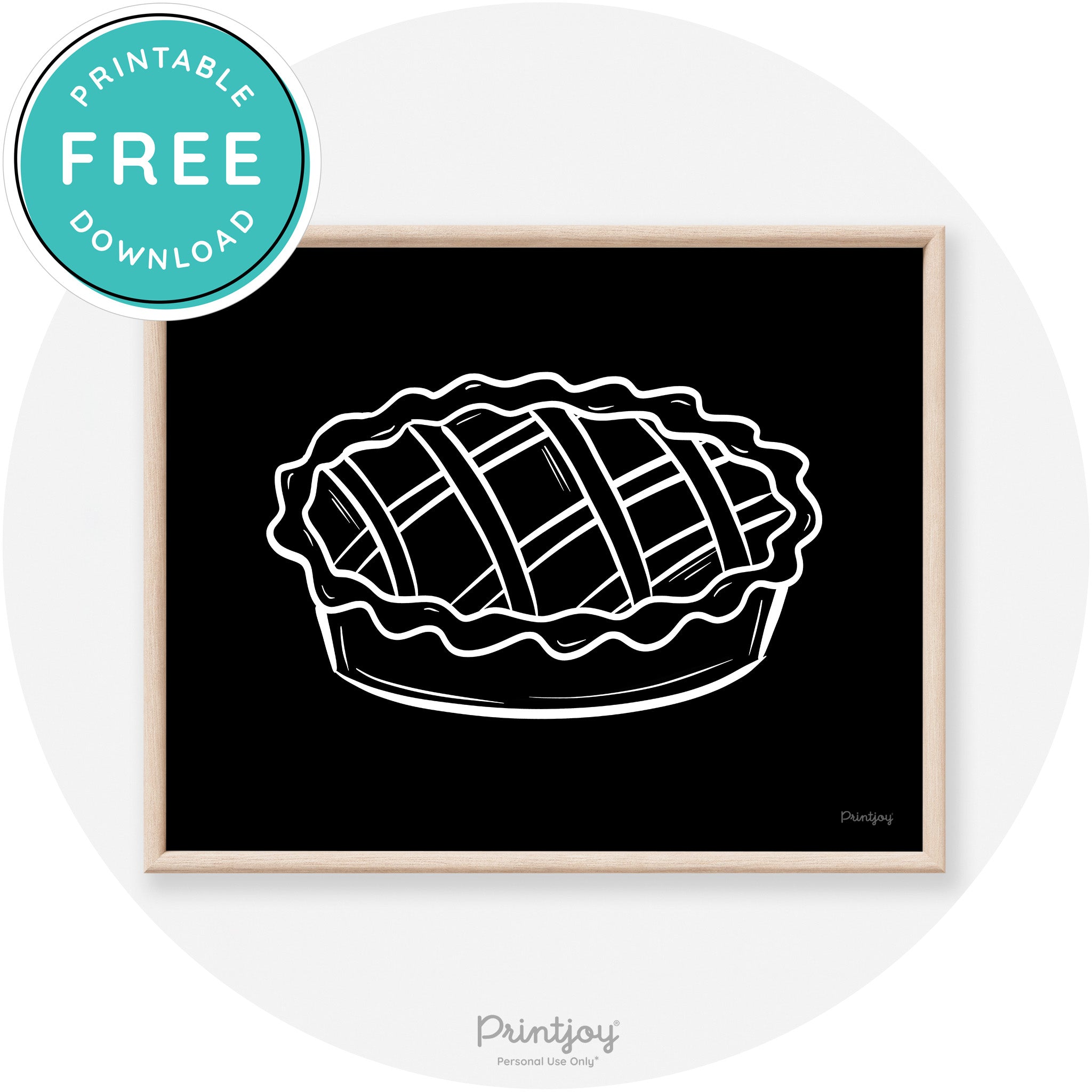Pie Drawing Thanksgiving Modern Transitional Wall Art Free Printable - Printjoy