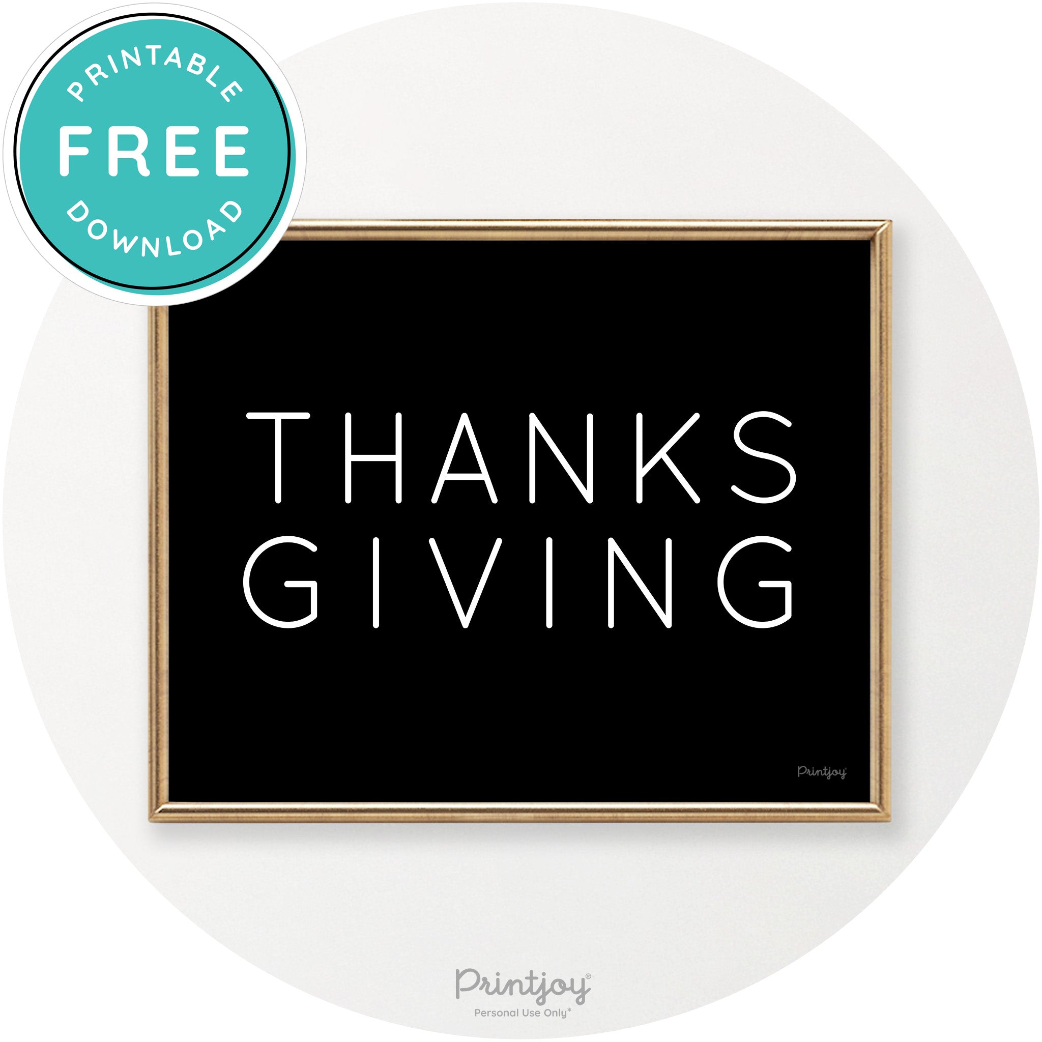 Thanksgiving Cute Typography Modern Chic Wall Art Free Printable - Printjoy