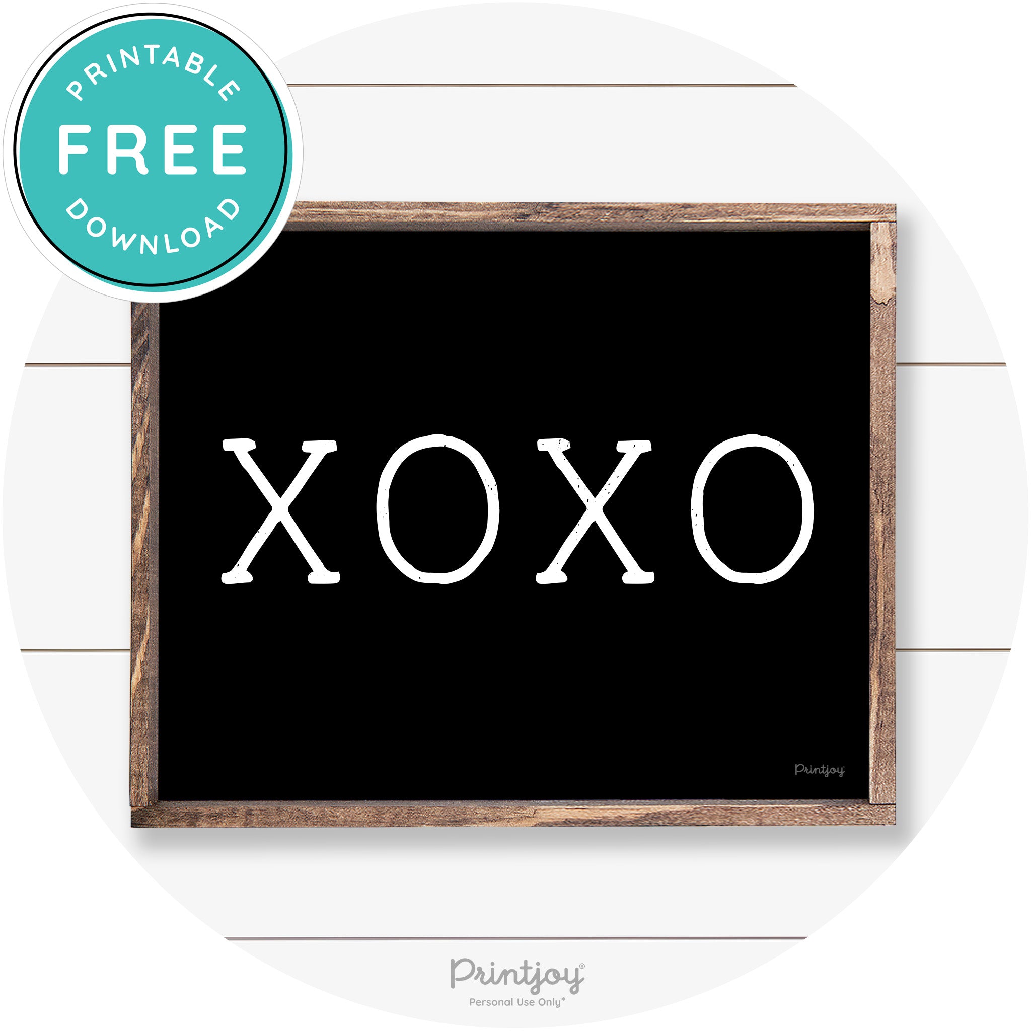 Xoxo Cute Couples Love Modern Farmhouse Wall Art Free Printable