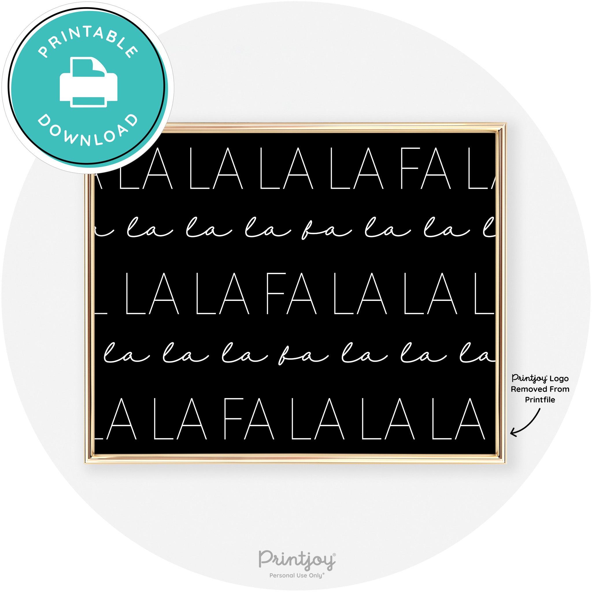 Fa La La Pattern Cute Modern Chic Wall Art Decor Free Printable - Printjoy