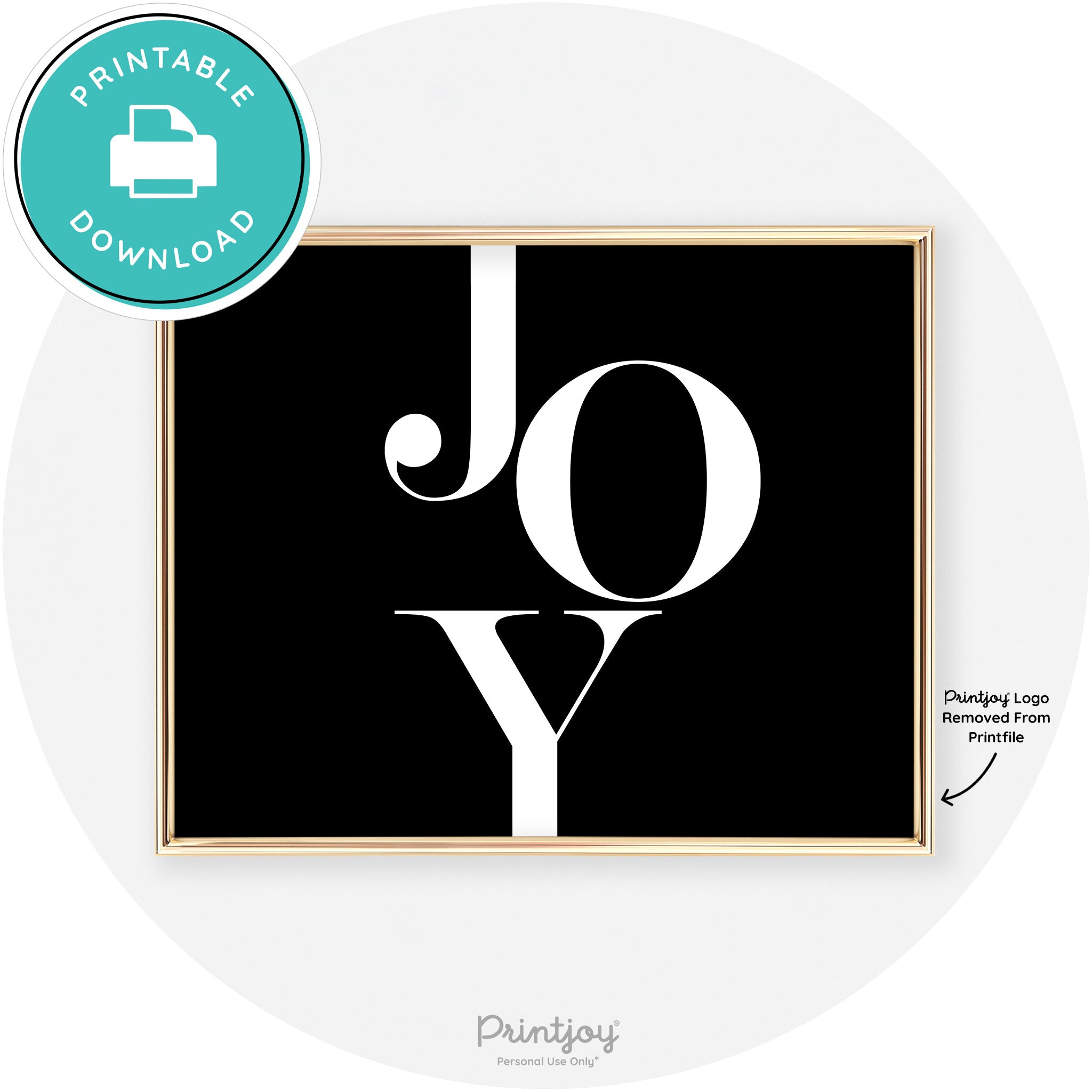 Joy Typography Cute Simple Modern Wall Art Decor Free Printable - Printjoy