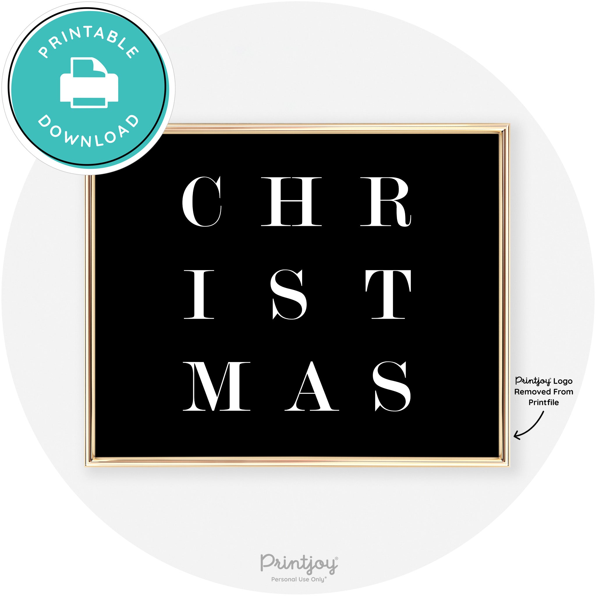 Christmas Typography Cute Modern Chic Decor Wall Art Free Printable - Printjoy
