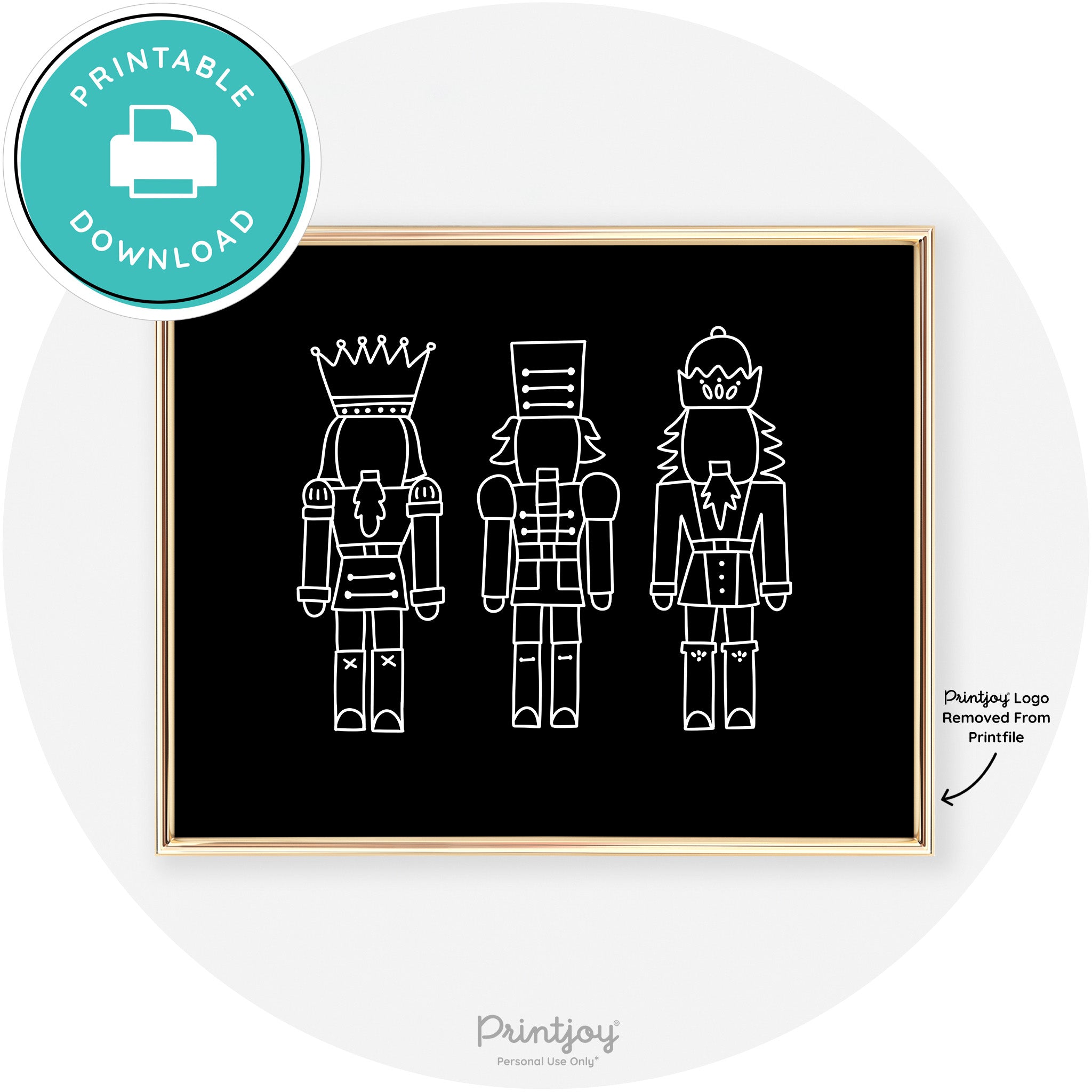 Nutcrackers Line Art Cute Modern Chic Wall Art Decor Free Printable - Printjoy
