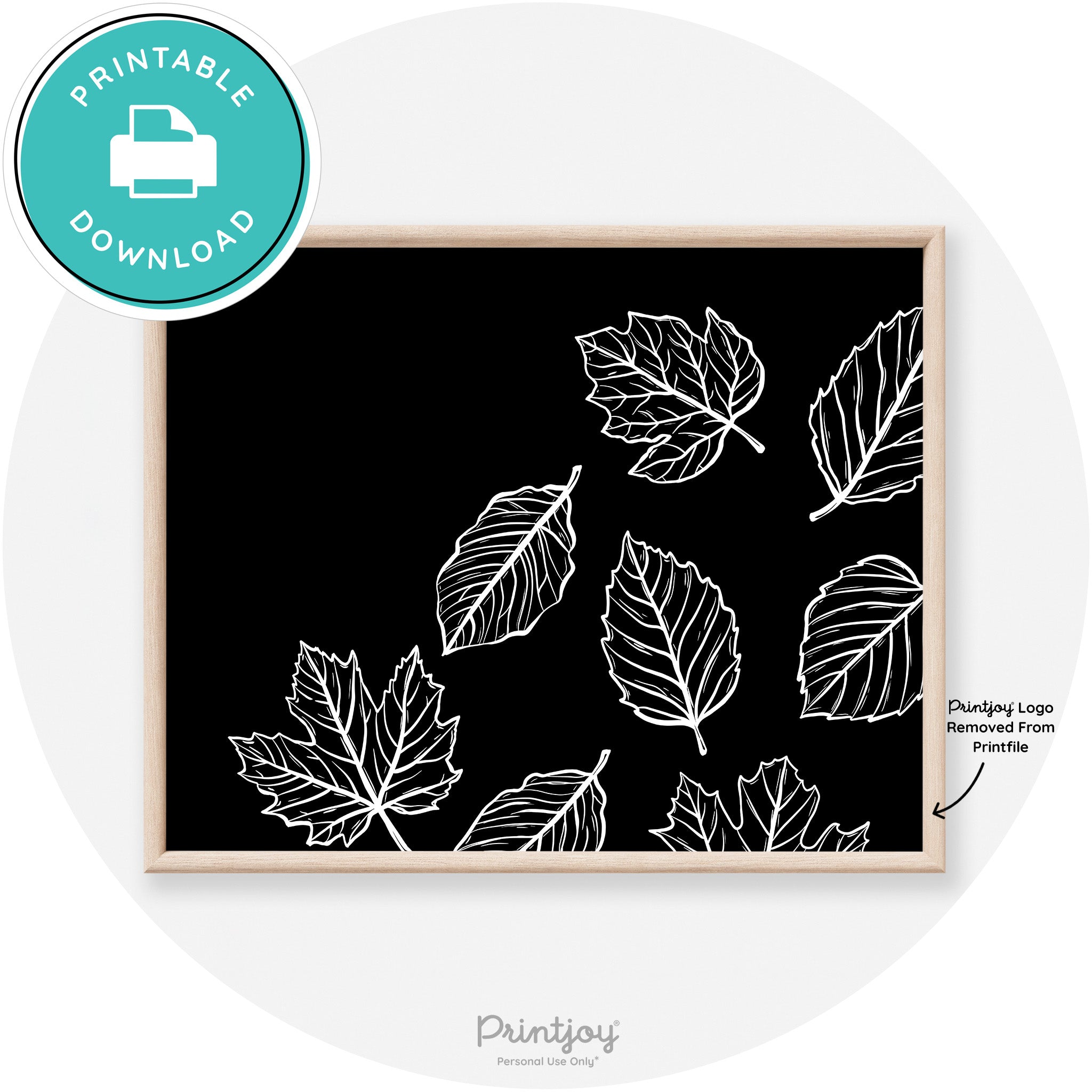 Falling Leaves Drawing Fall Modern Transitional Wall Art Free Printable - Printjoy