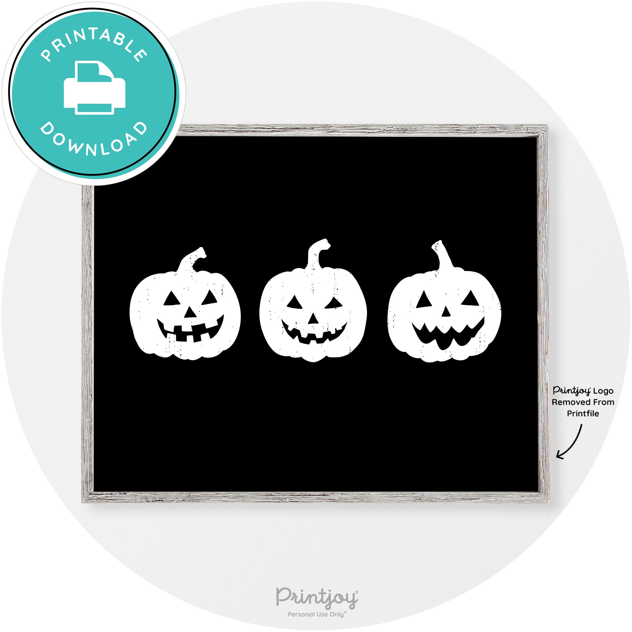 Halloween Jack O Lantern Pumpkins Vintage Wall Art Free Printable - Printjoy