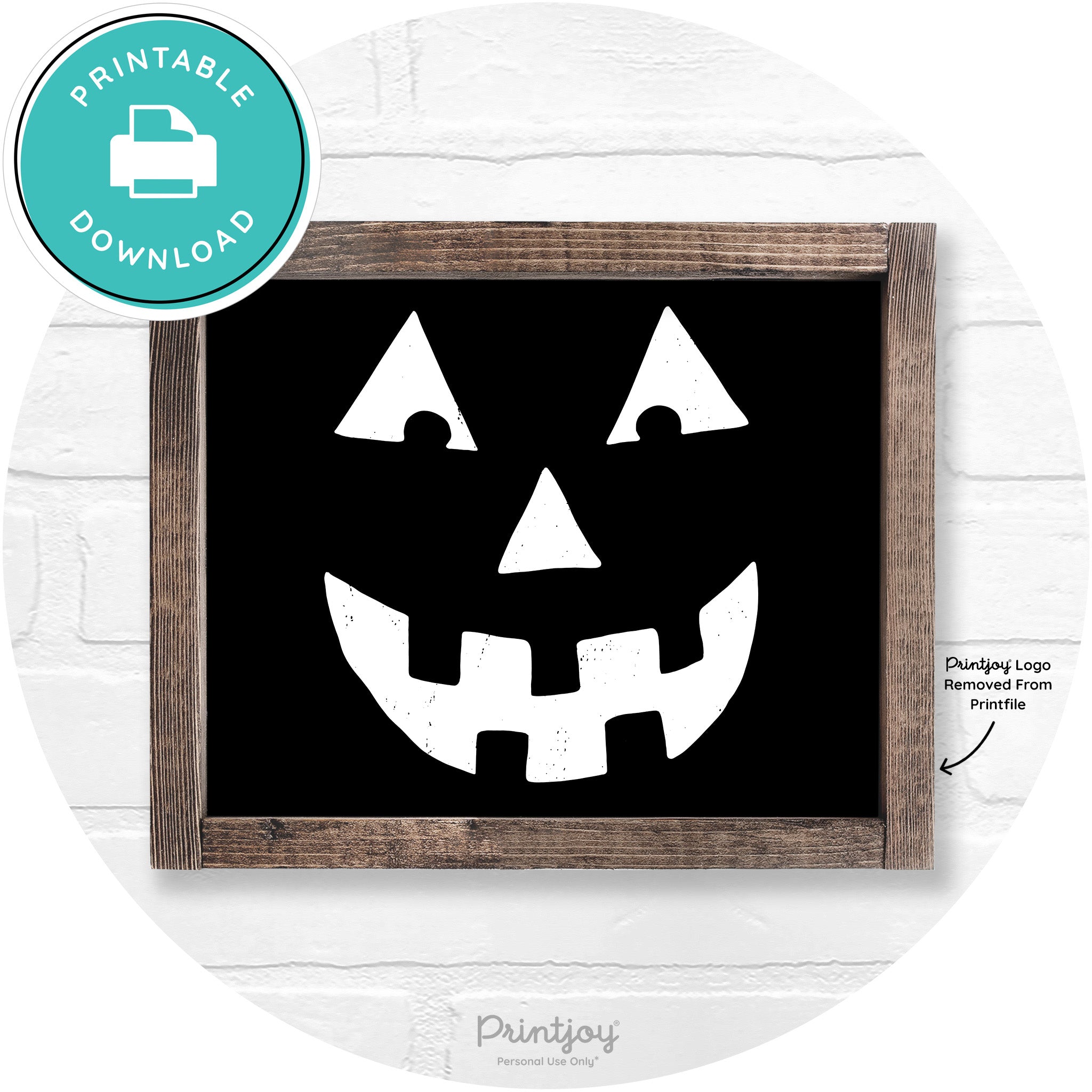 Jack O Lantern Halloween Rustic Farmhouse Wall Art Free Printable - Printjoy