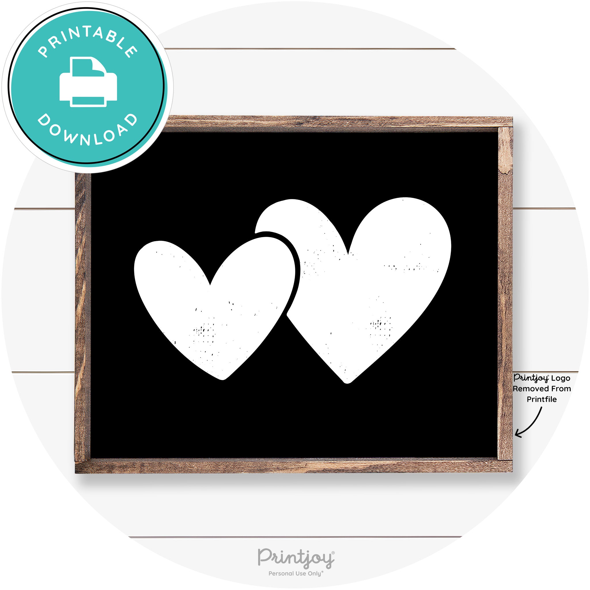 Heart Silhouettes Cute Couples Farmhouse Wall Art Free Printable