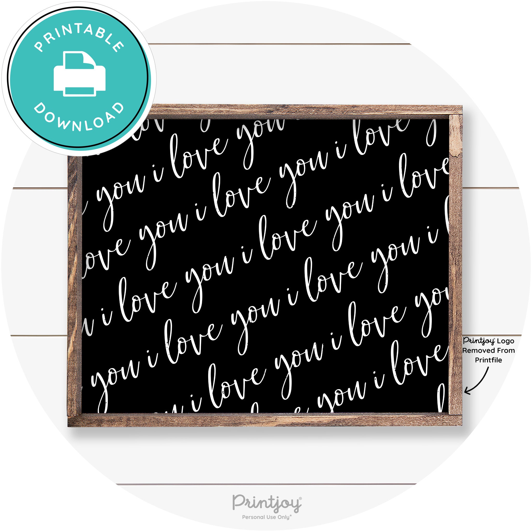 I Love You Pattern Cute Couples Farmhouse Wall Art Free Printable - Printjoy