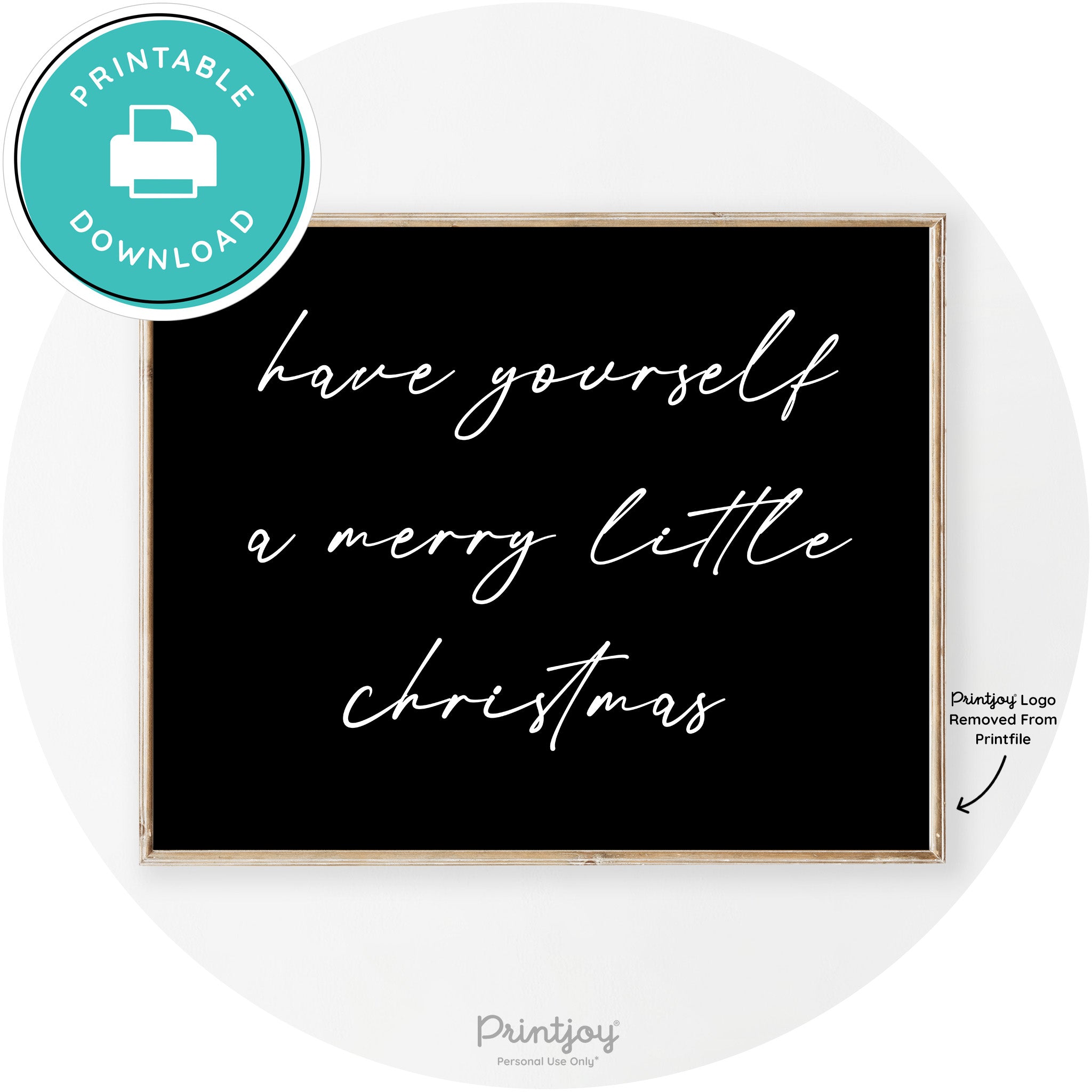 Merry Little Christmas Modern Transitional Wall Art Decor Free Printable