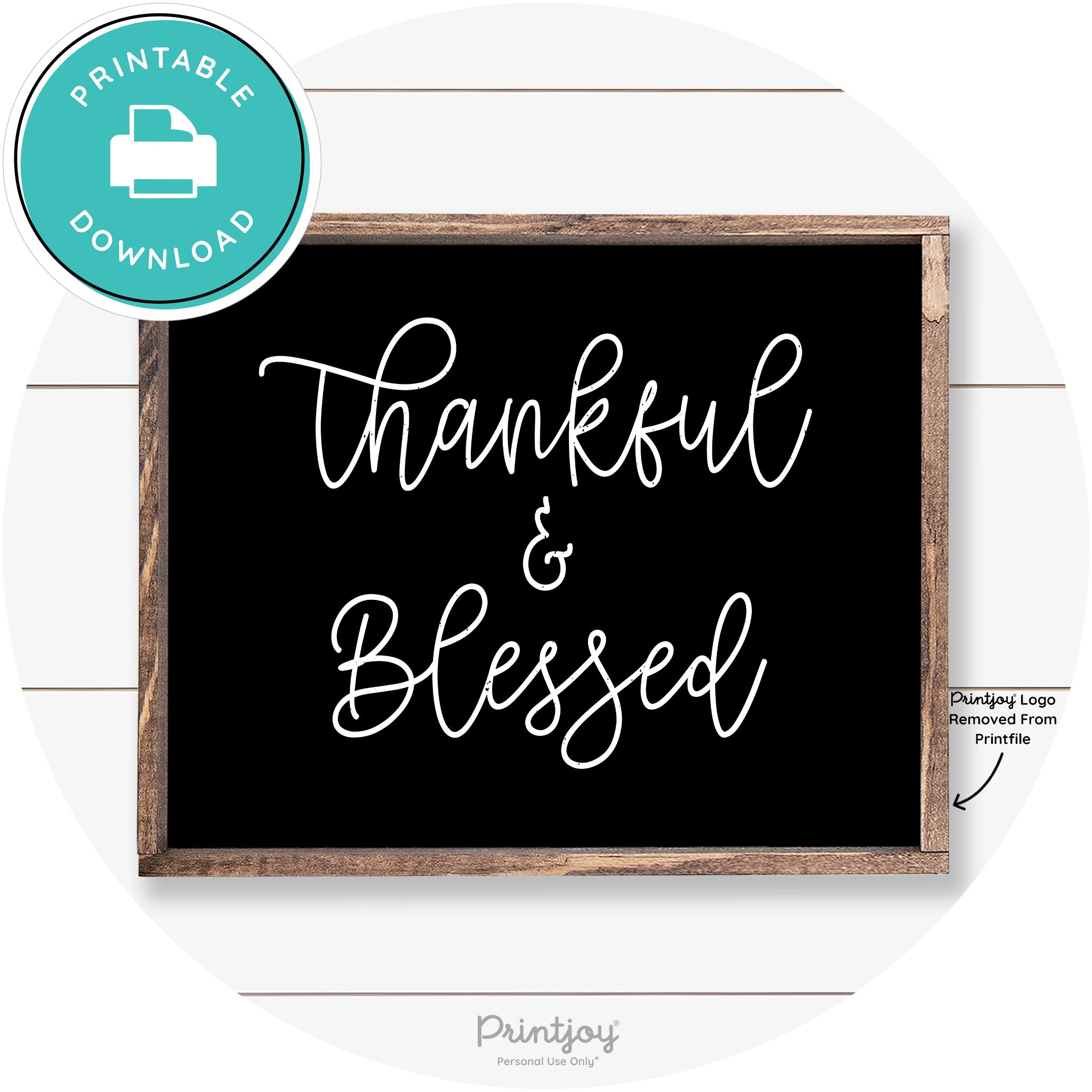 Thankful And Blessed Thanksgiving Farmhouse Wall Art Free Printable - Printjoy