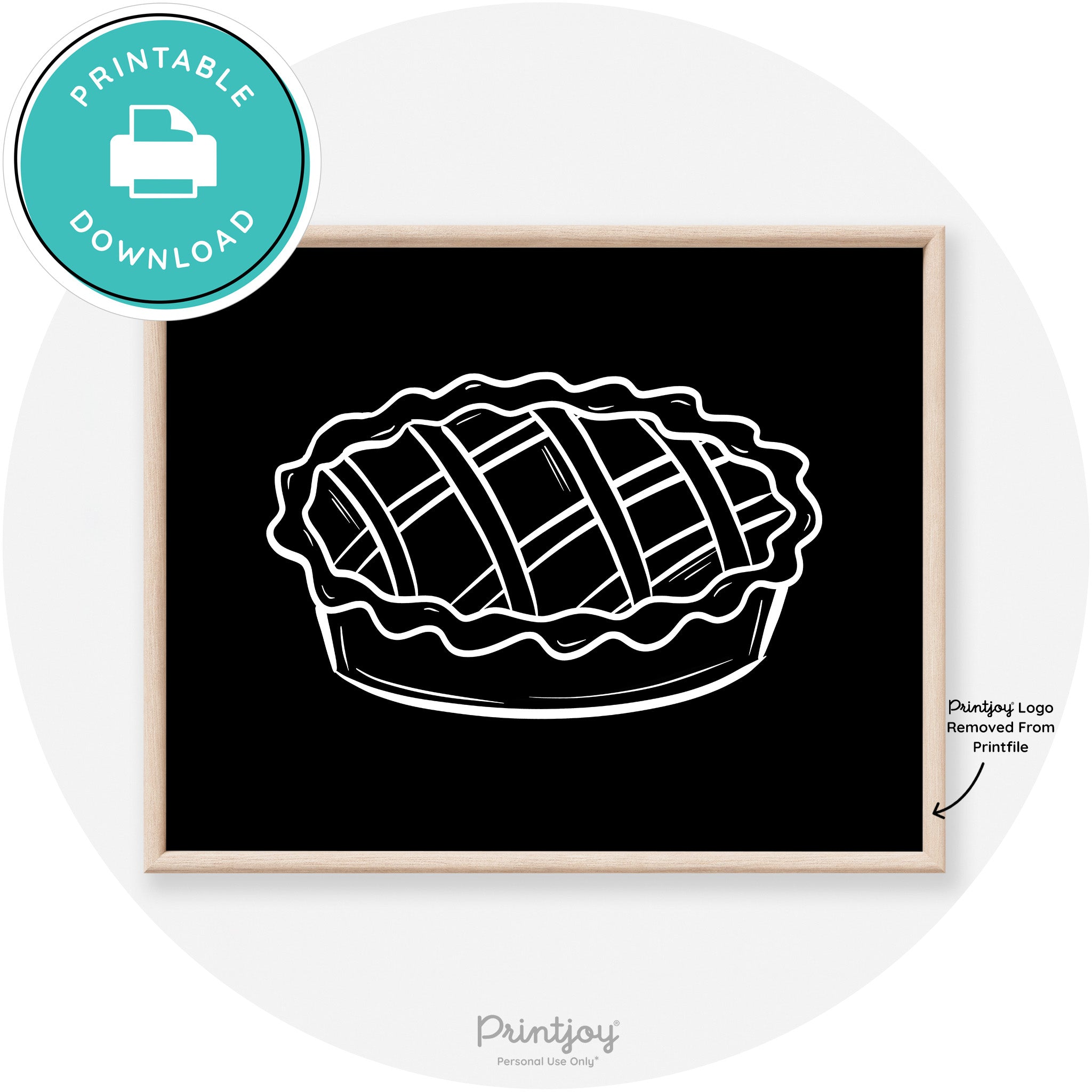 Pie Drawing Thanksgiving Modern Transitional Wall Art Free Printable - Printjoy